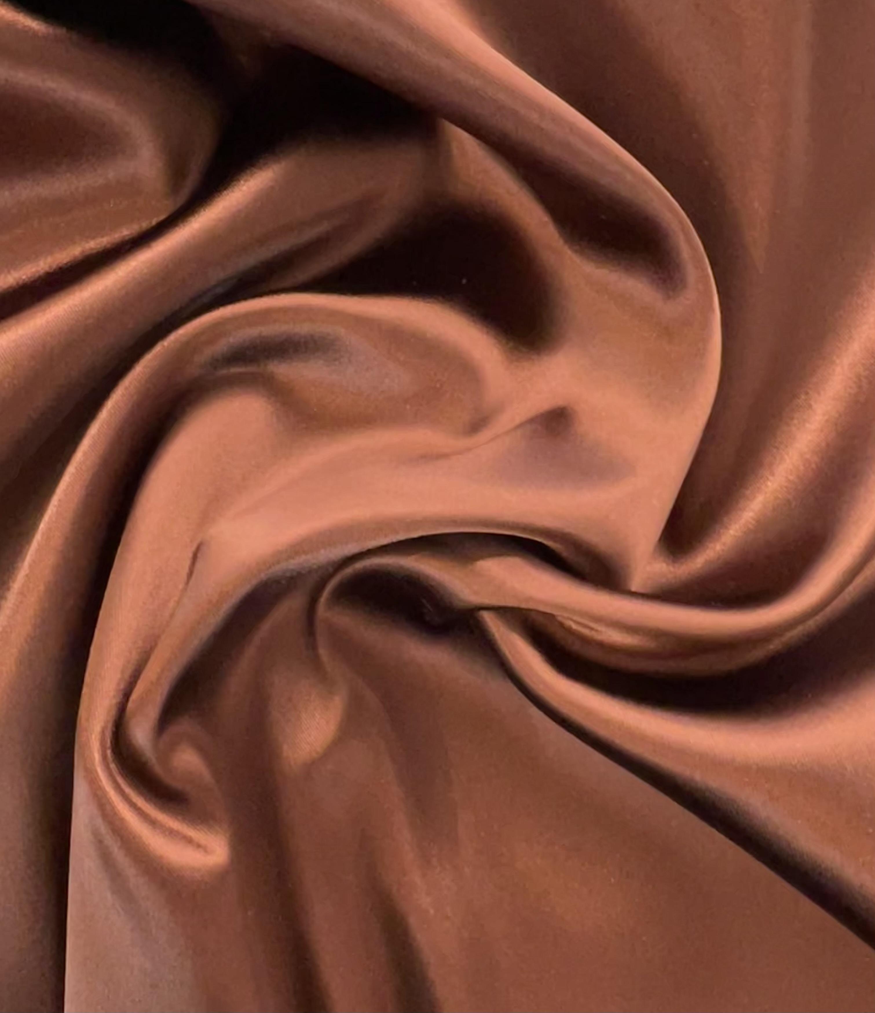 Italian Acetate Stretch Satin in Chestnut