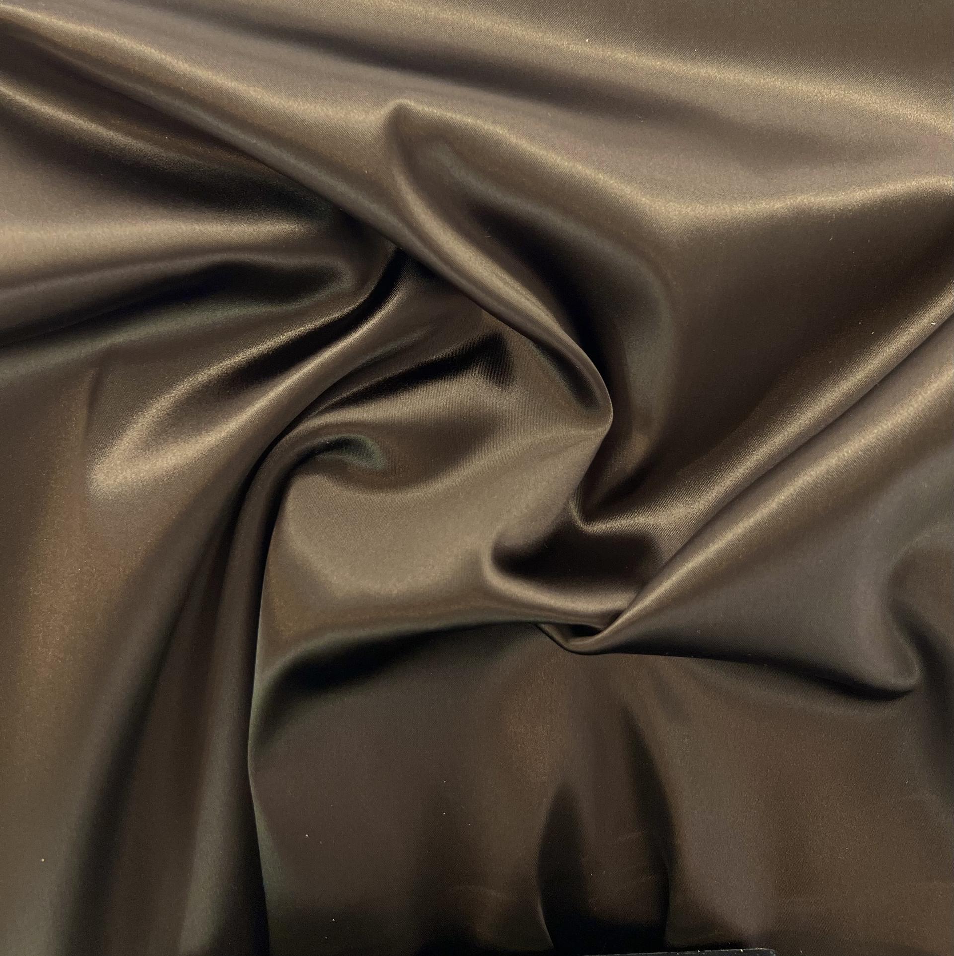 Italian Acetate Stretch Satin in Chocolate