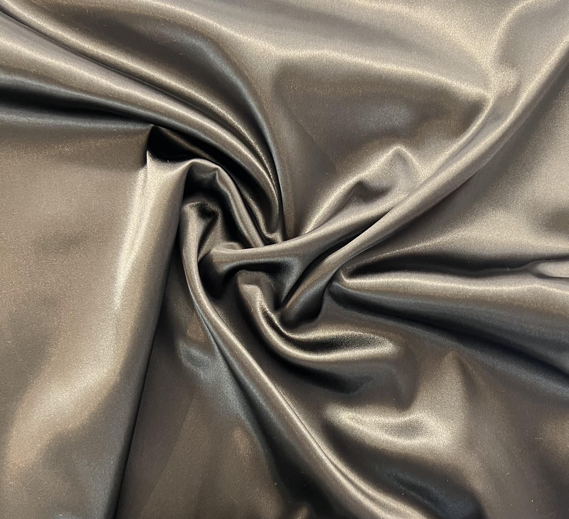 Italian Acetate Stretch Satin in Walnut