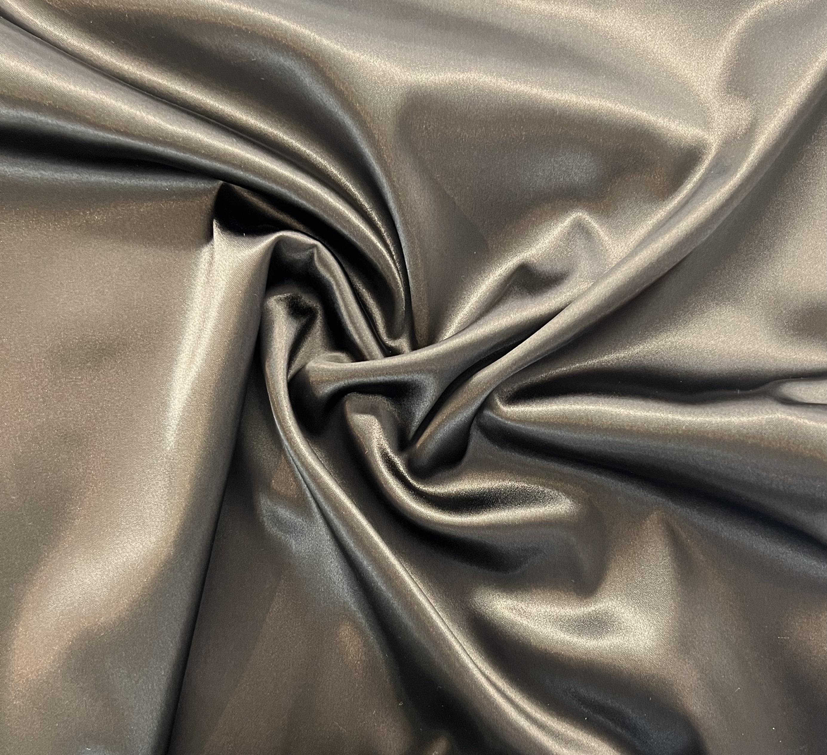 Italian Acetate Stretch Satin in Walnut