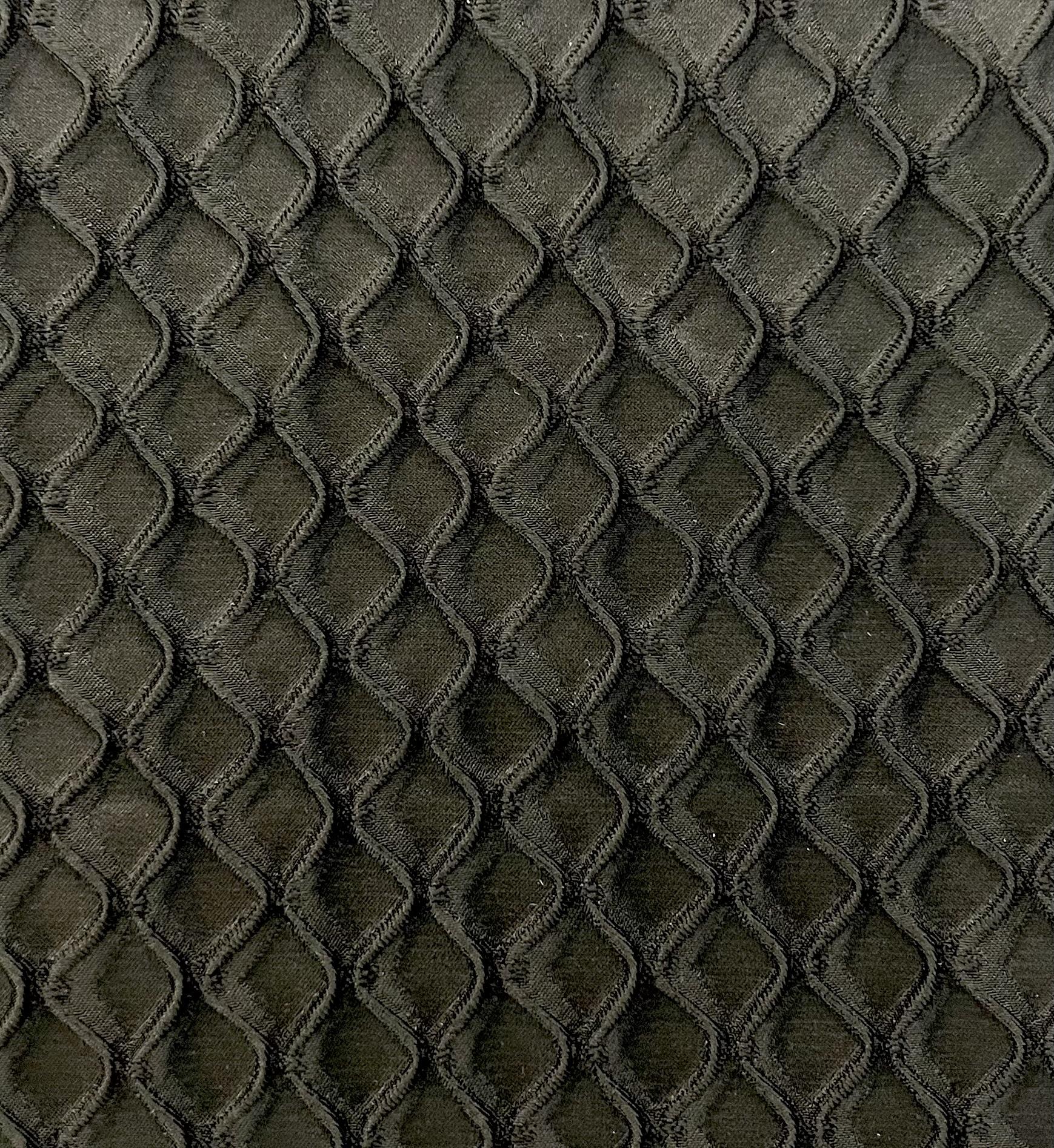 Birdseye Cloqué in Black