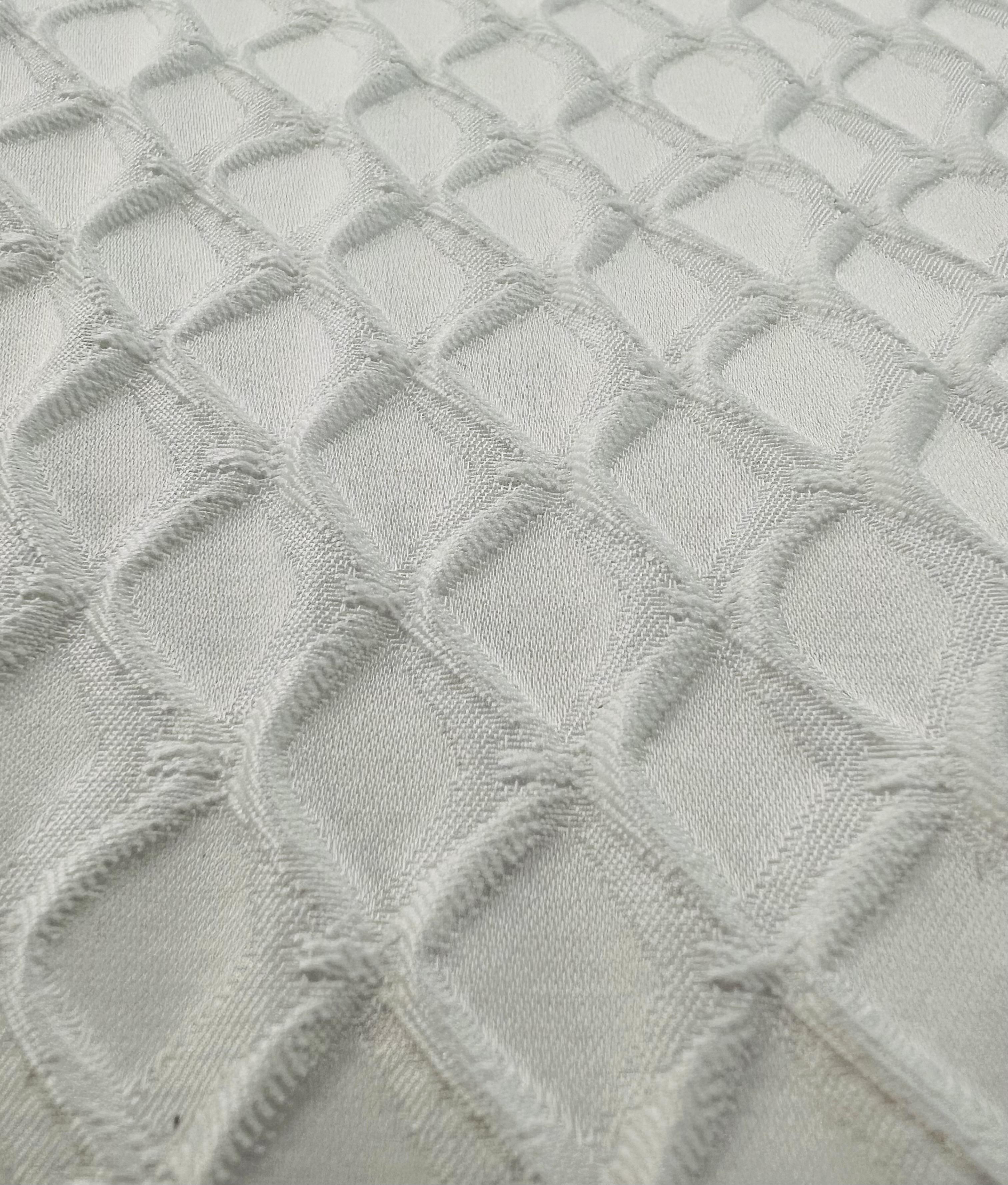 Birdseye Cloqué in White