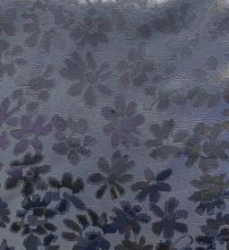 SILK/RAYON BLEND JACQUARD Black Floral On Grey Background
