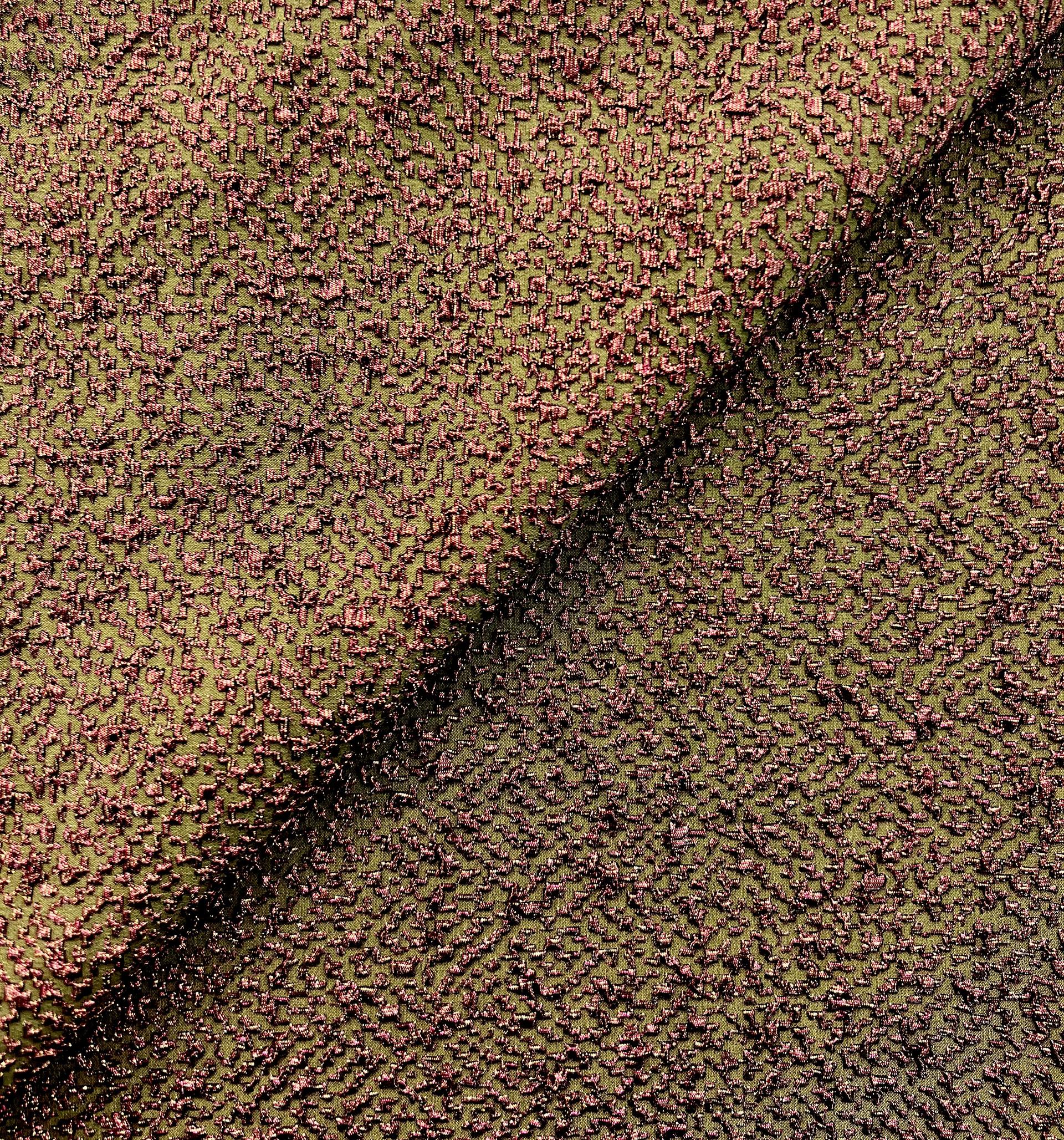 Opalescent Stretch Metallic Brocade in Olive/Bronze