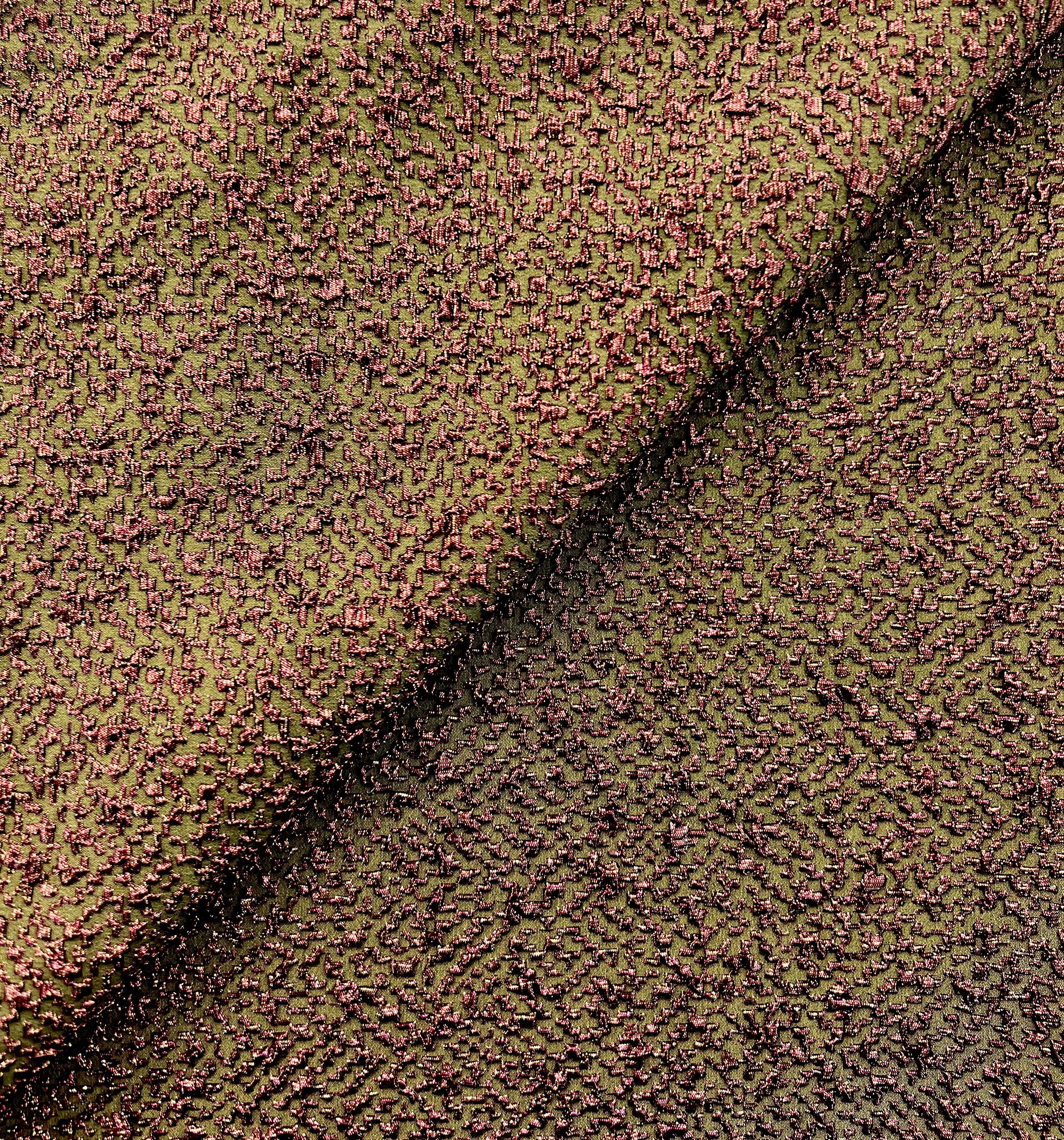 Opalescent Stretch Metallic Brocade in Olive/Bronze