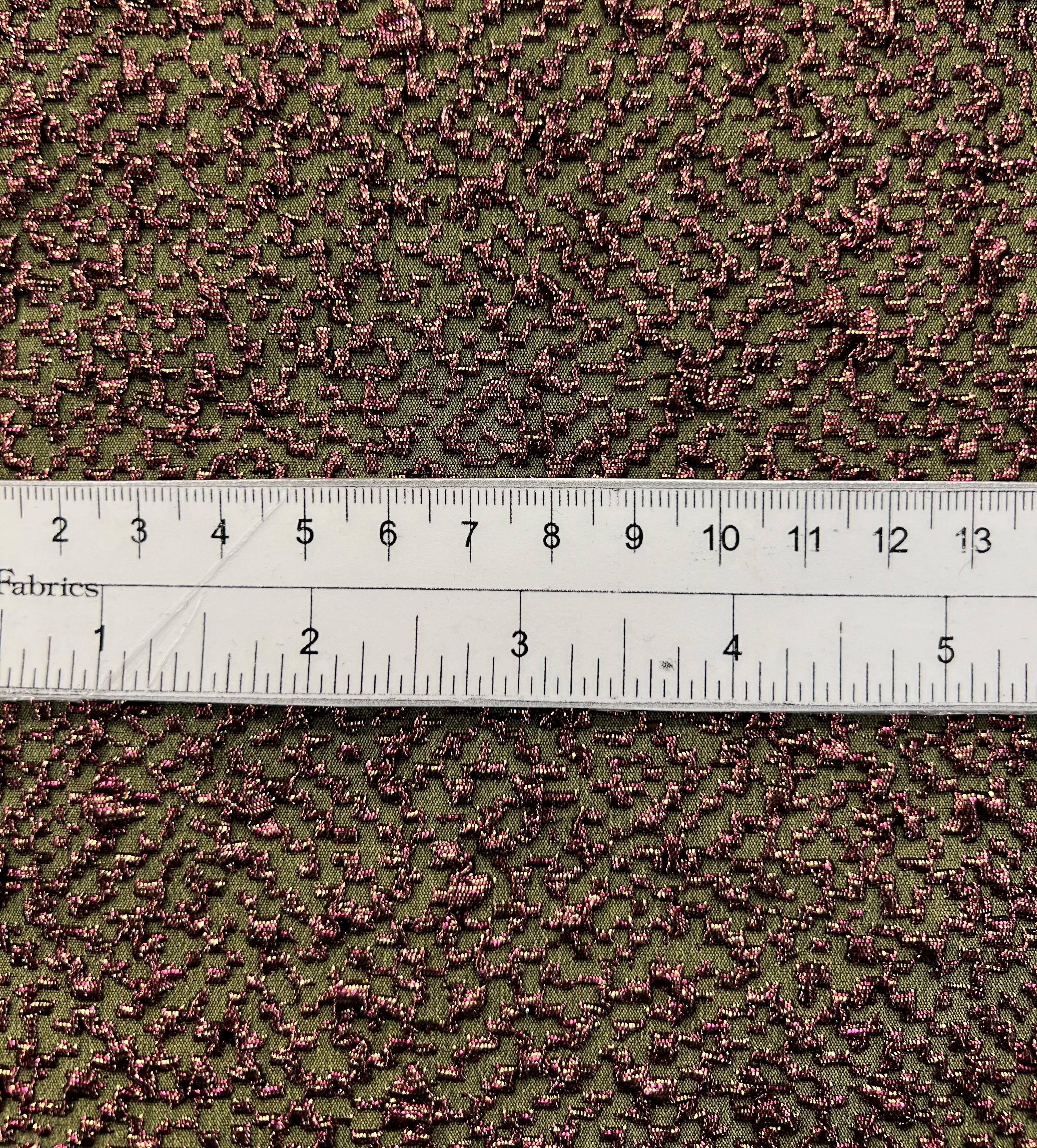 Opalescent Stretch Metallic Brocade in Olive/Bronze