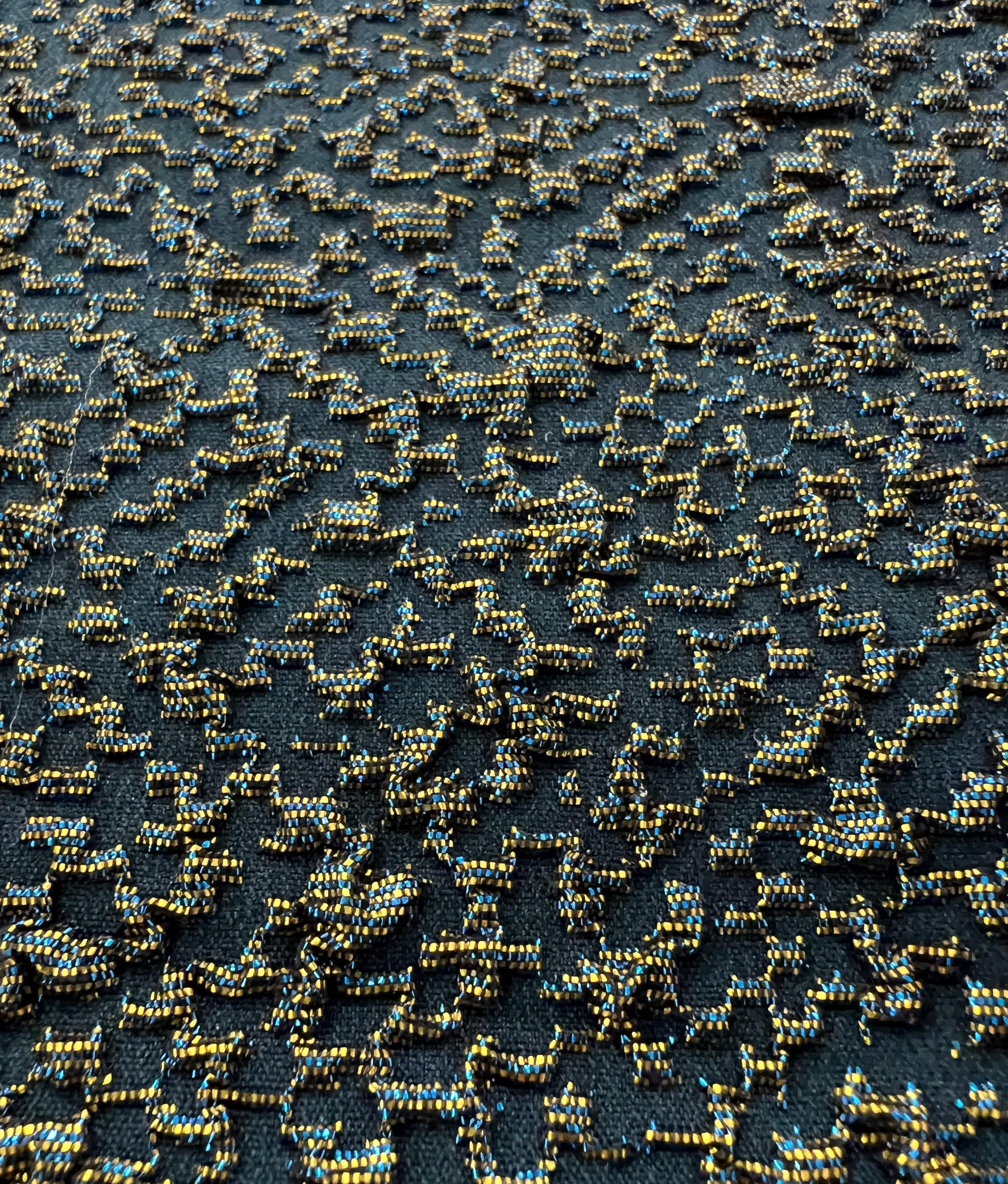 Opalescent Stretch Metallic Brocade in Teal/Bronze