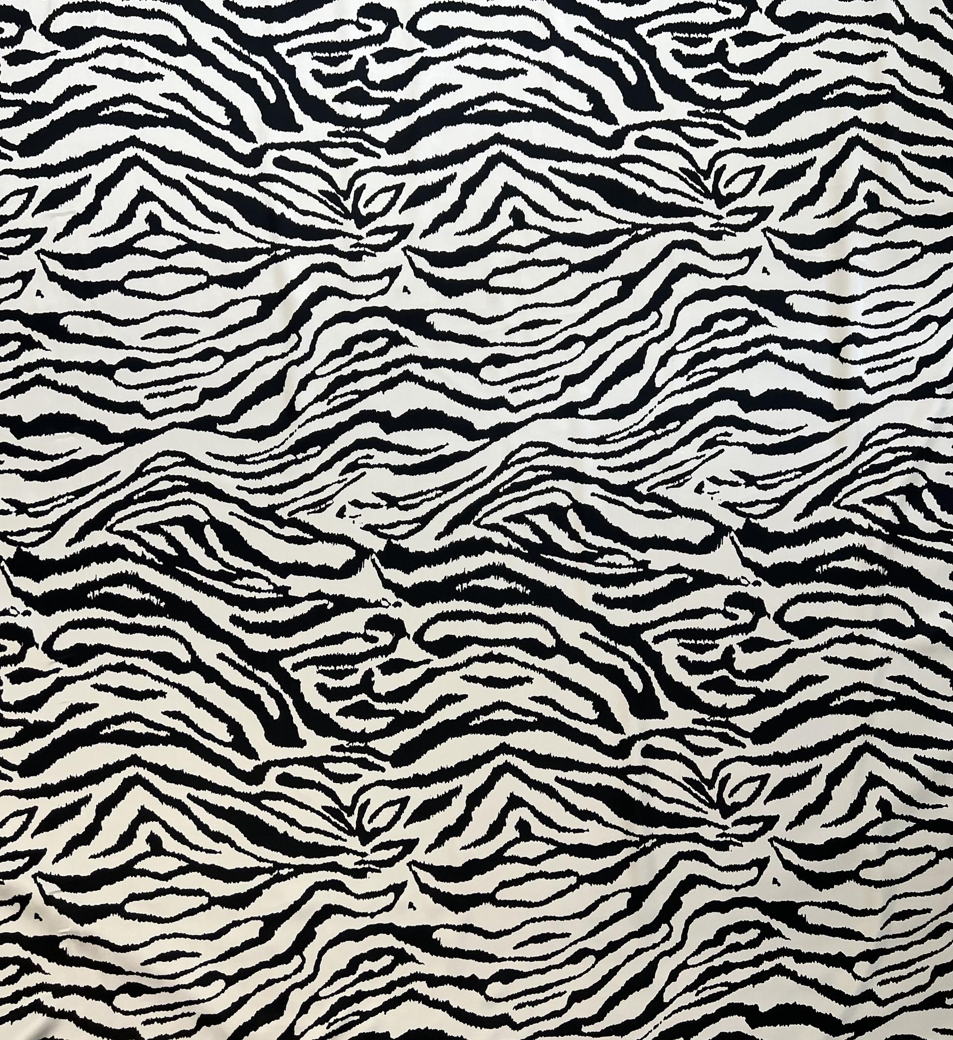 Printed Silk Charmeuse in Zebra