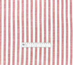 Sustainable Linen Look Cotton Stripe in Coral