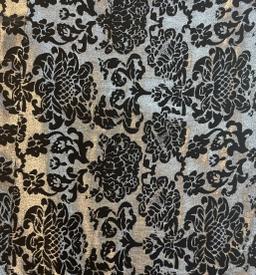 Metallic Burnout Velvet in Black on Silver Lame