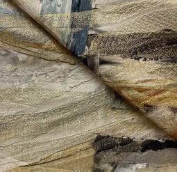 Made in Italy Brush Strokes Printed Silk in Metallic Jacquard 