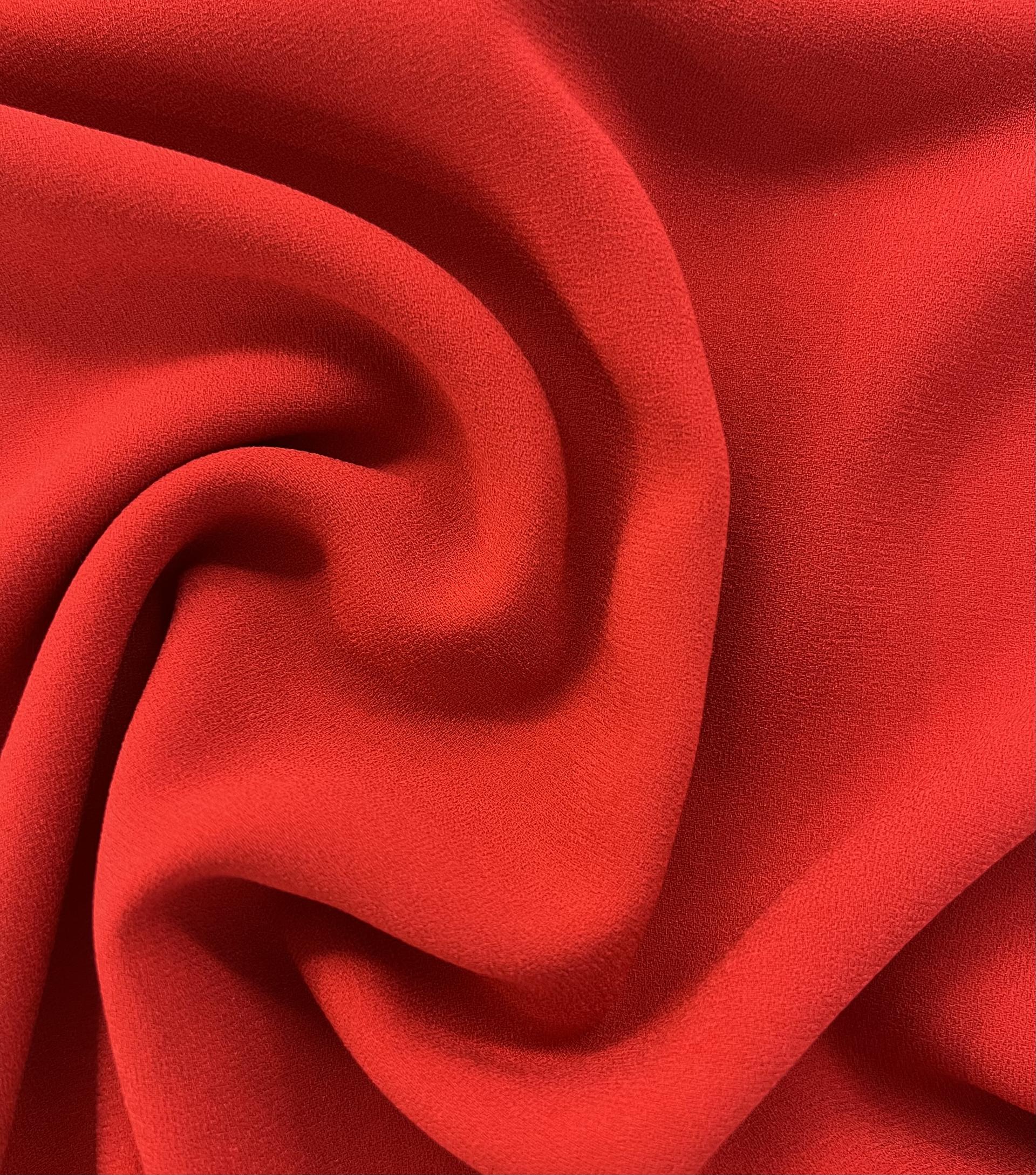 Triacetate & Polyester Blend Stretch Georgette in Red