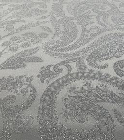 Silk Lamé Charmeuse Jacquard in Silver & white