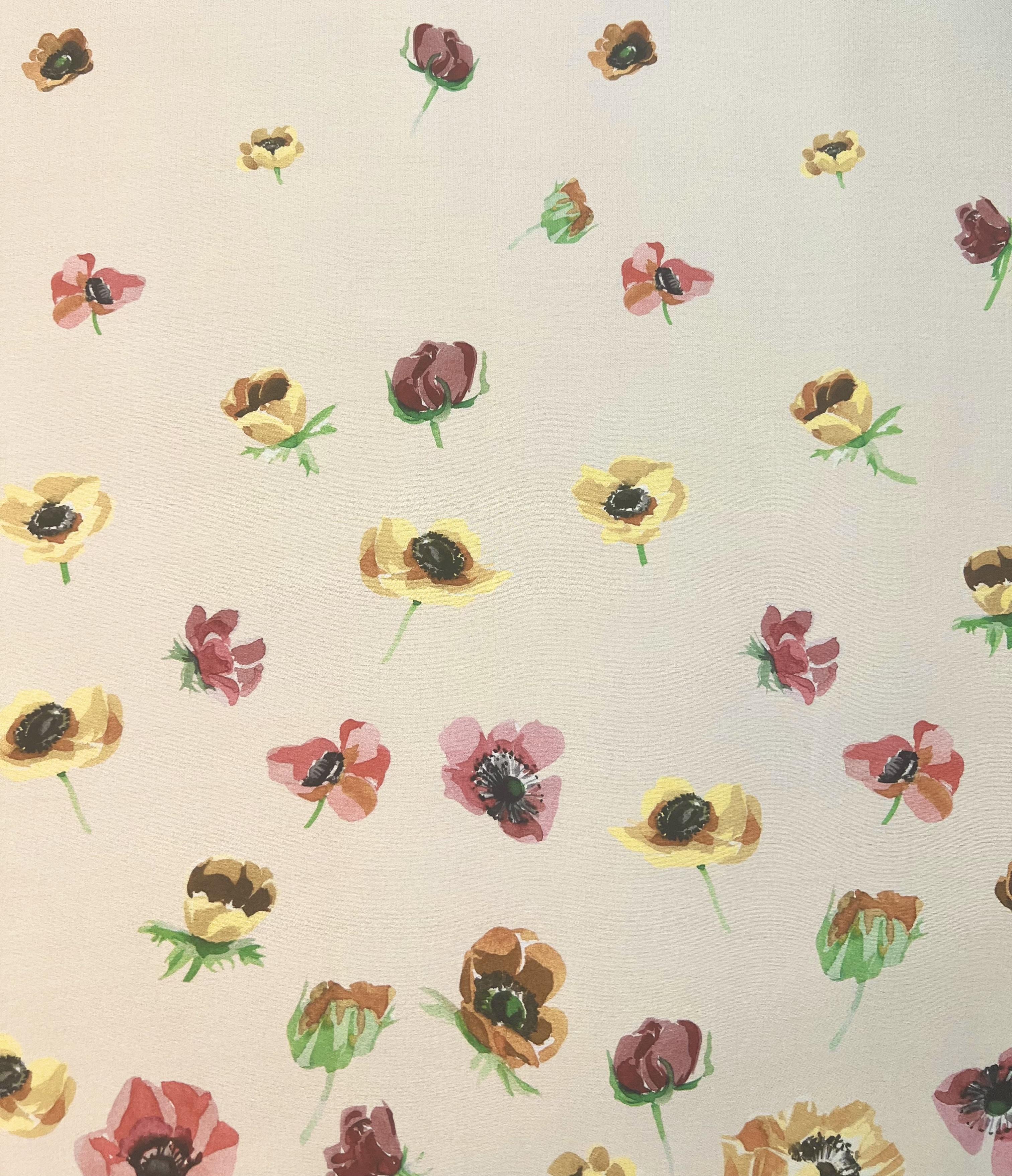 Printed Silk Satin Chiffon with Floral Degradé