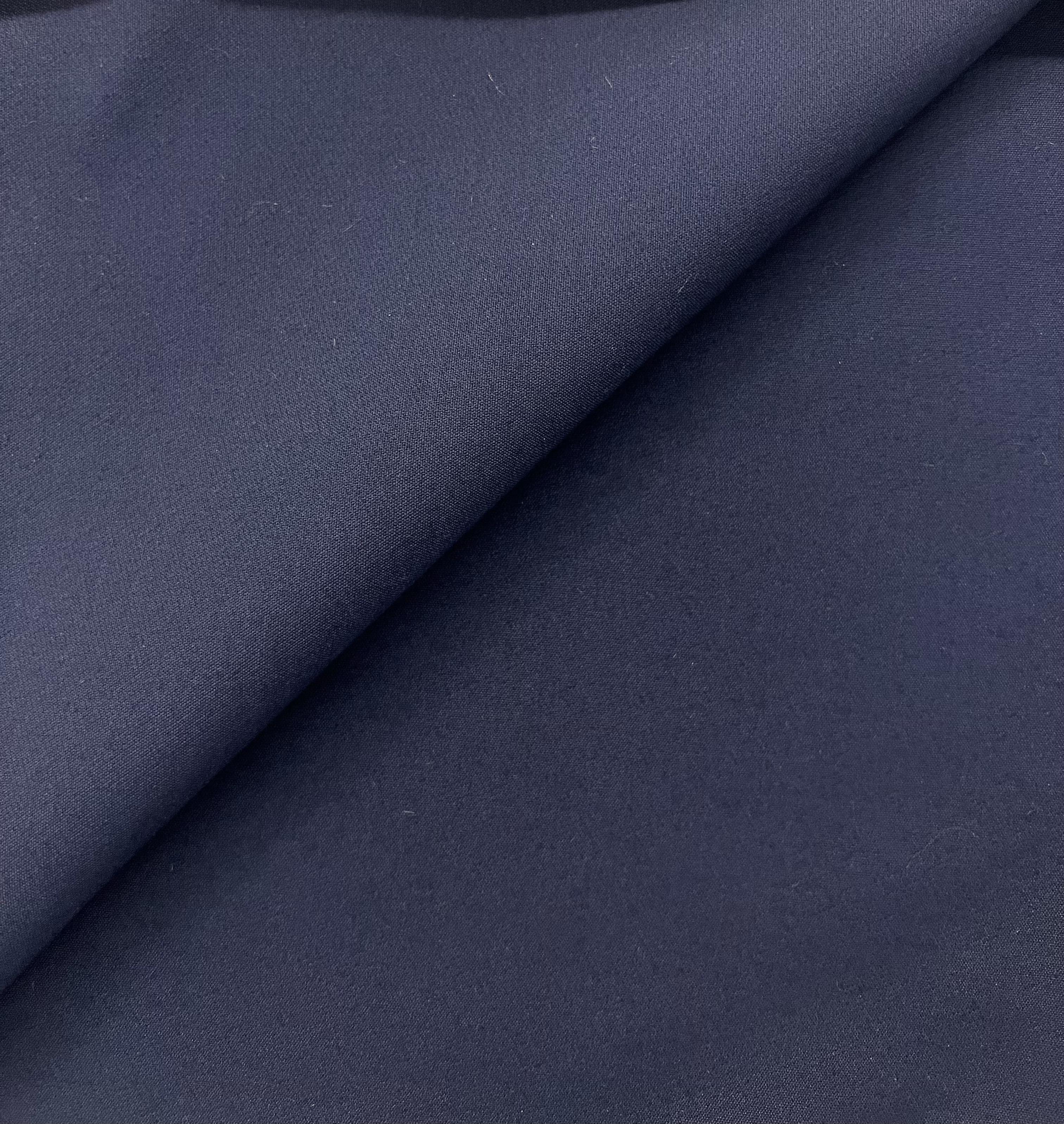 Italian Heavy Silk and Wool in Midnight Navy