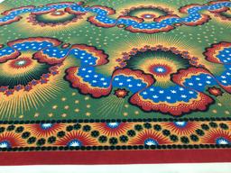 Silk & Wool in Matt Jewel Tones Printed 