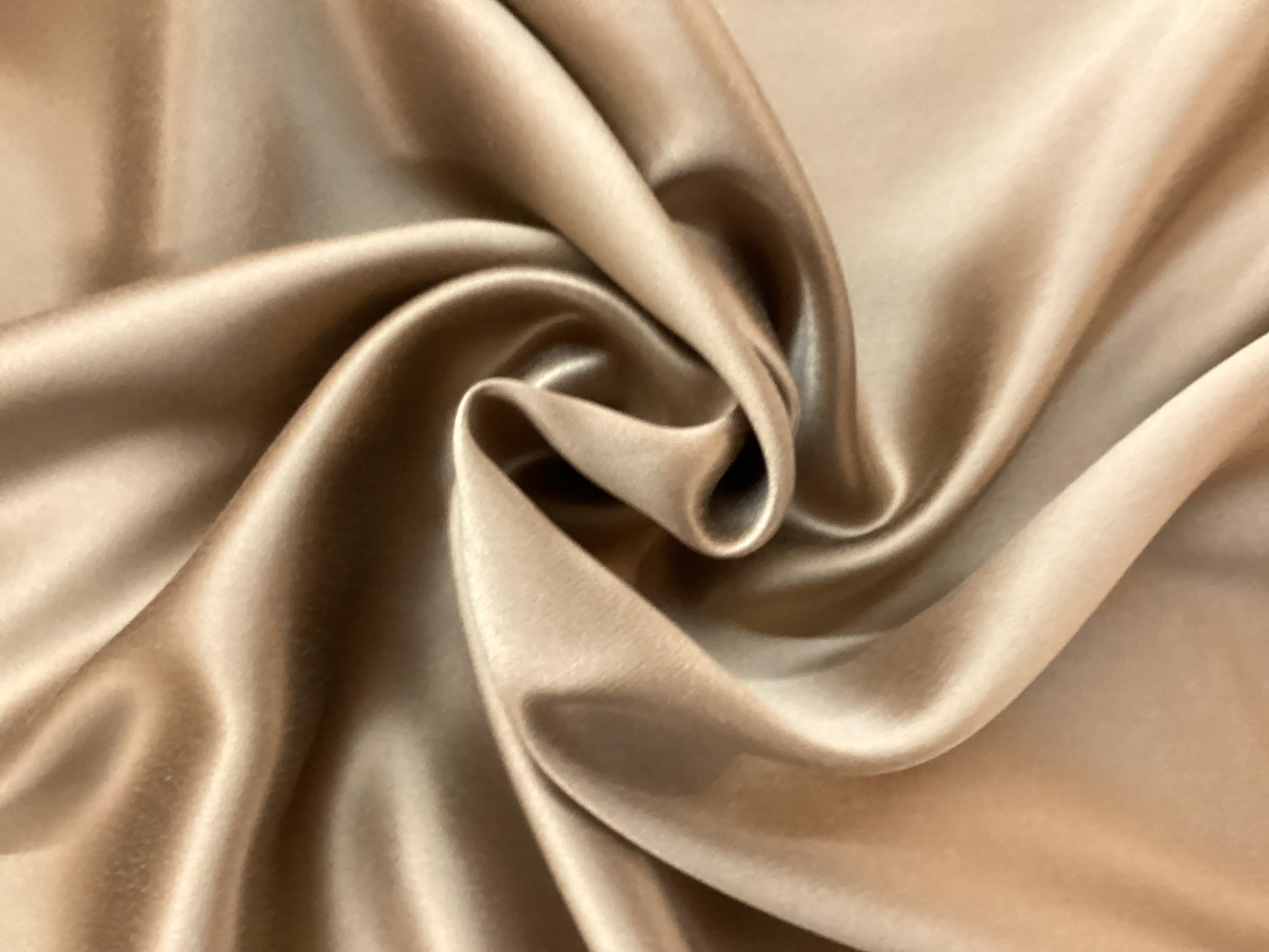 100% Silk Sueded Charmeuse In Cappuccino