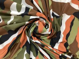 Poly & Spandex Printed Jersey In Camouflage 