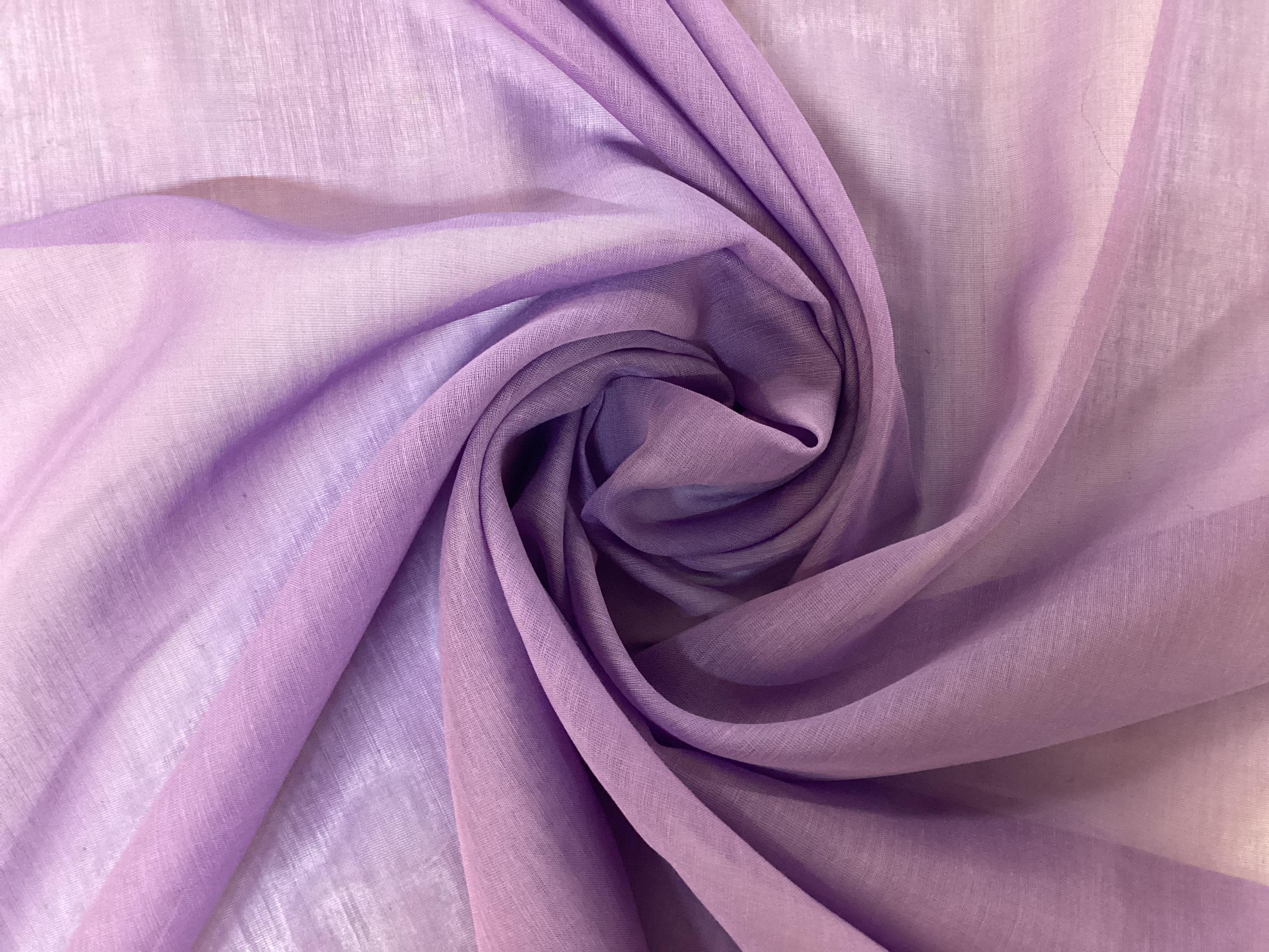 Silk & Cotton Voile In Lavender 