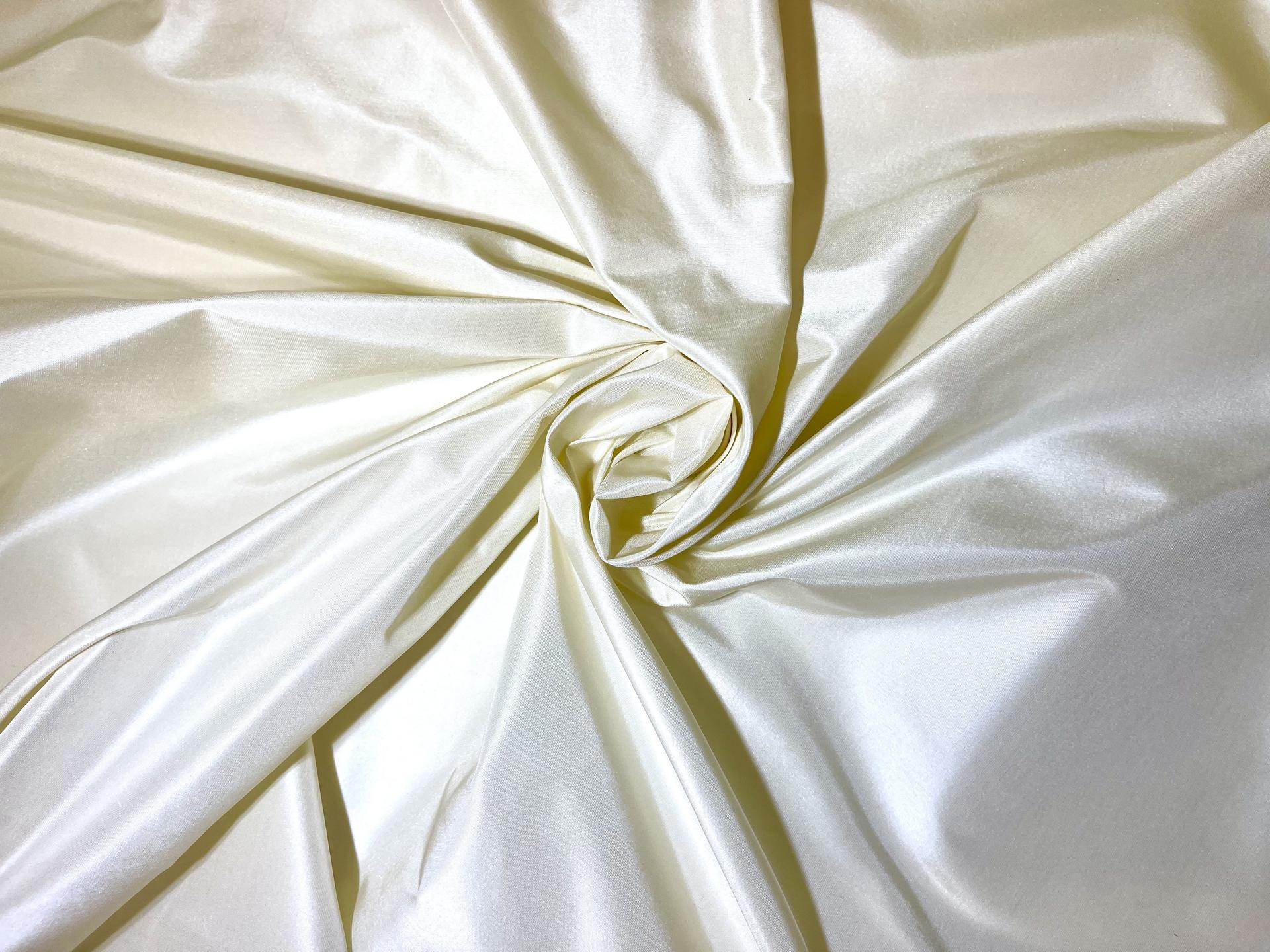 100% Silk Taffeta in Cream