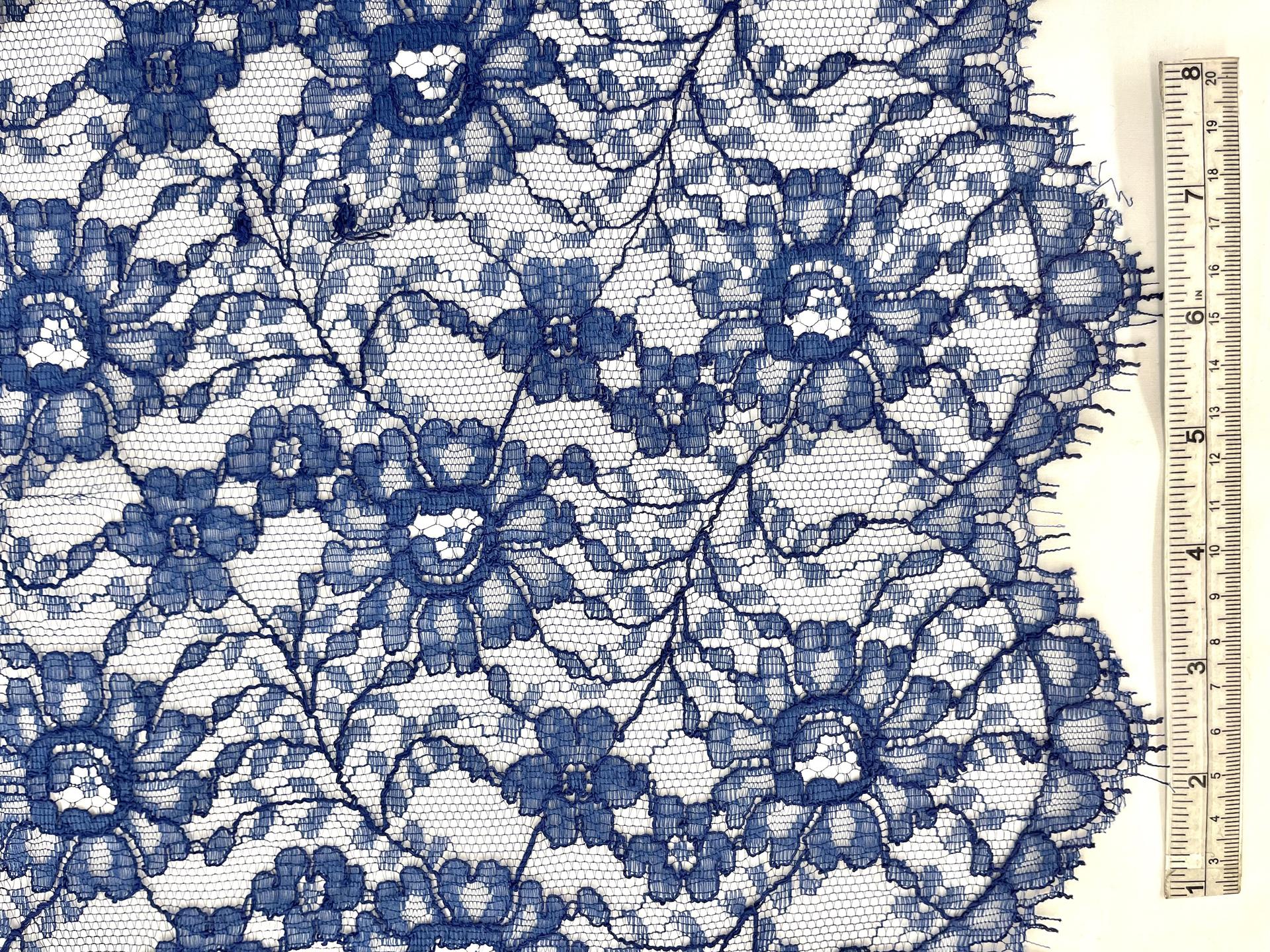 French Chantilly Lace in Dark Royal, CL153/1221.