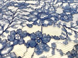 French Chantilly Lace in Dark Royal, CL153/1221.