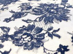 French Chantilly Lace in Navy, CL52/1221.
