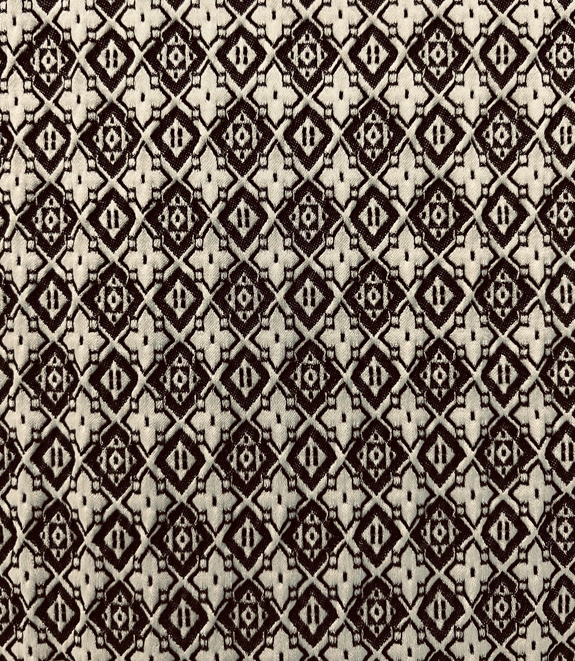Stretch Rayon Brocade in Black & White