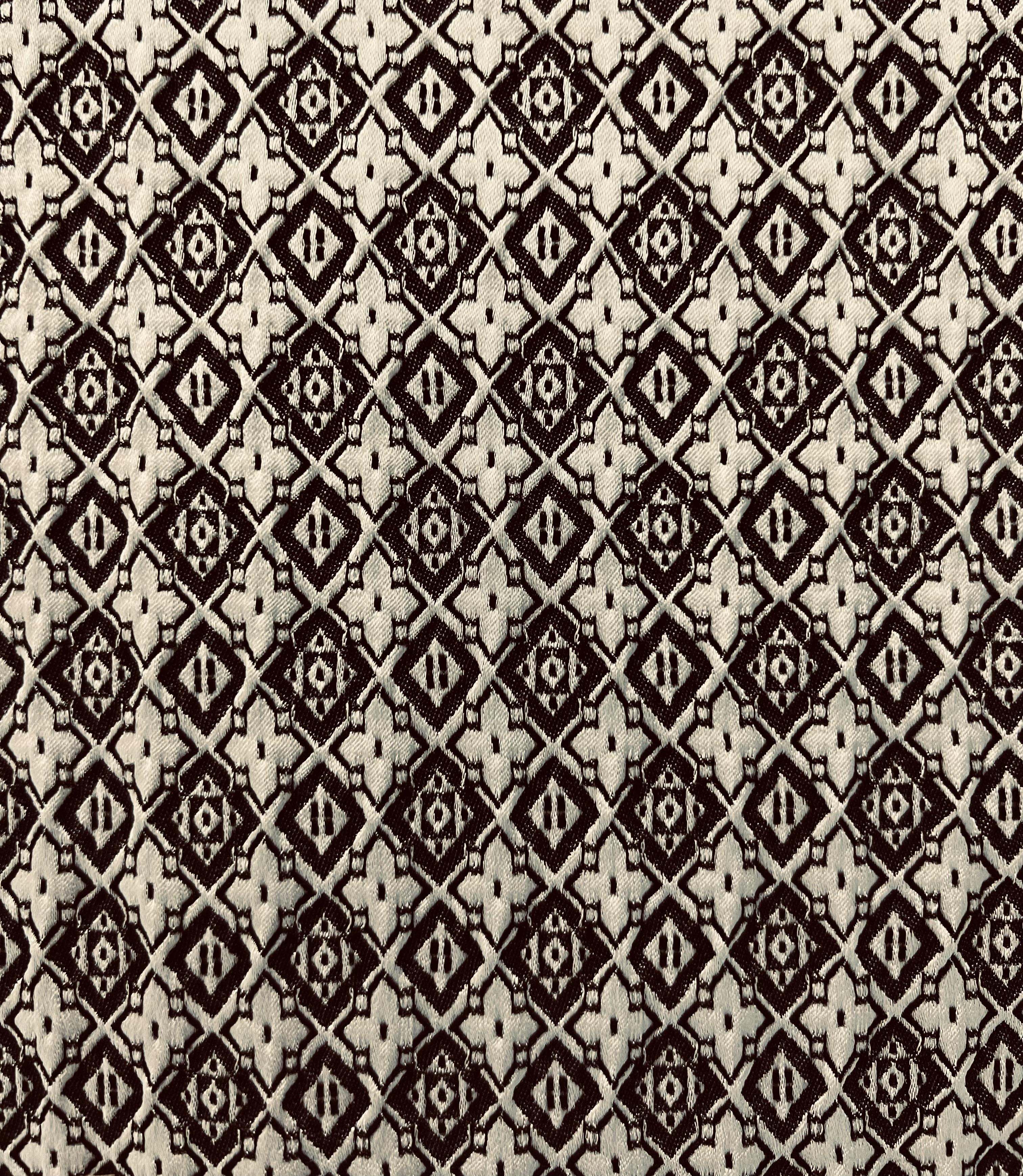 Stretch Rayon Brocade in Black & White
