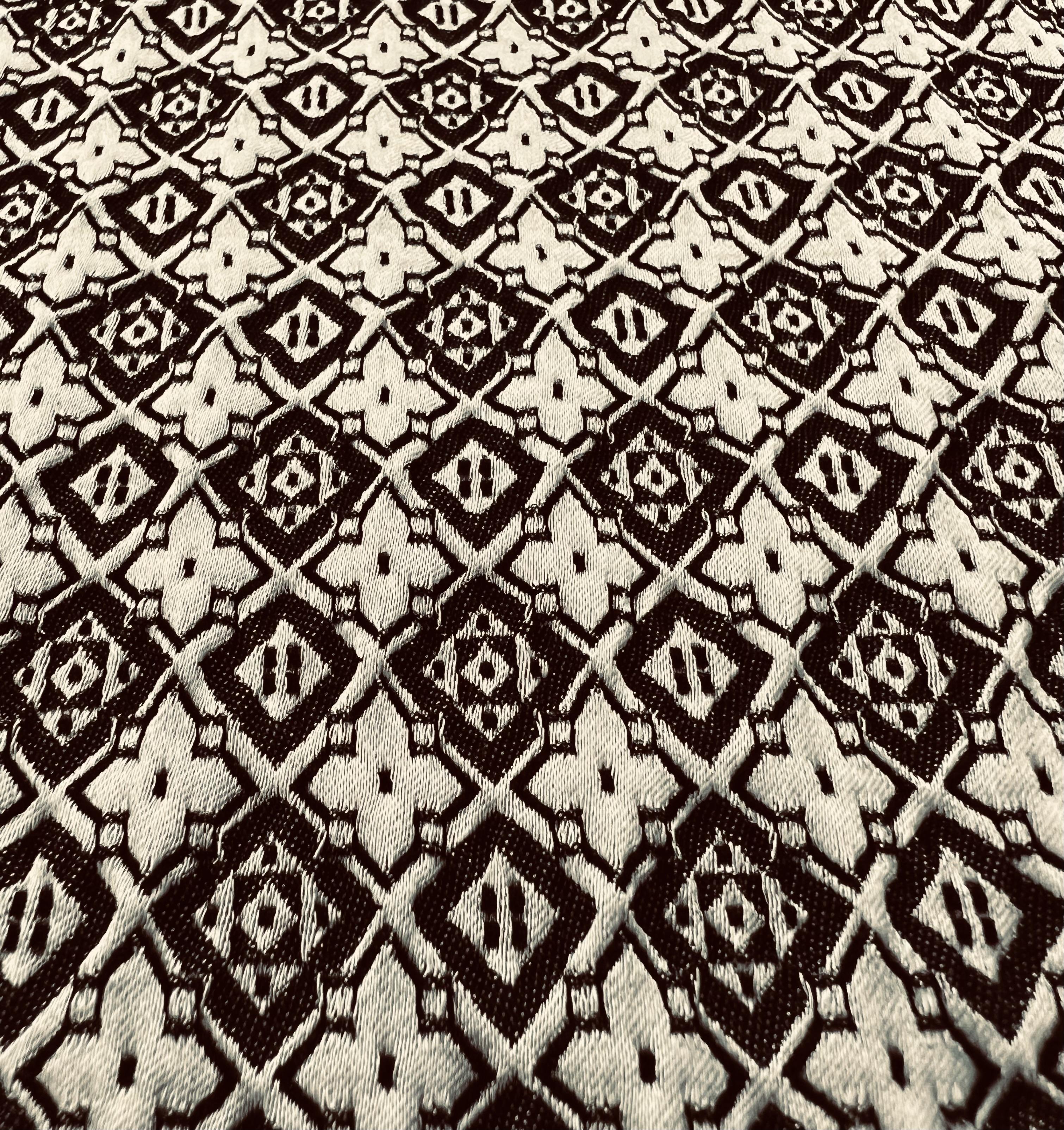 Stretch Rayon Brocade in Black & White