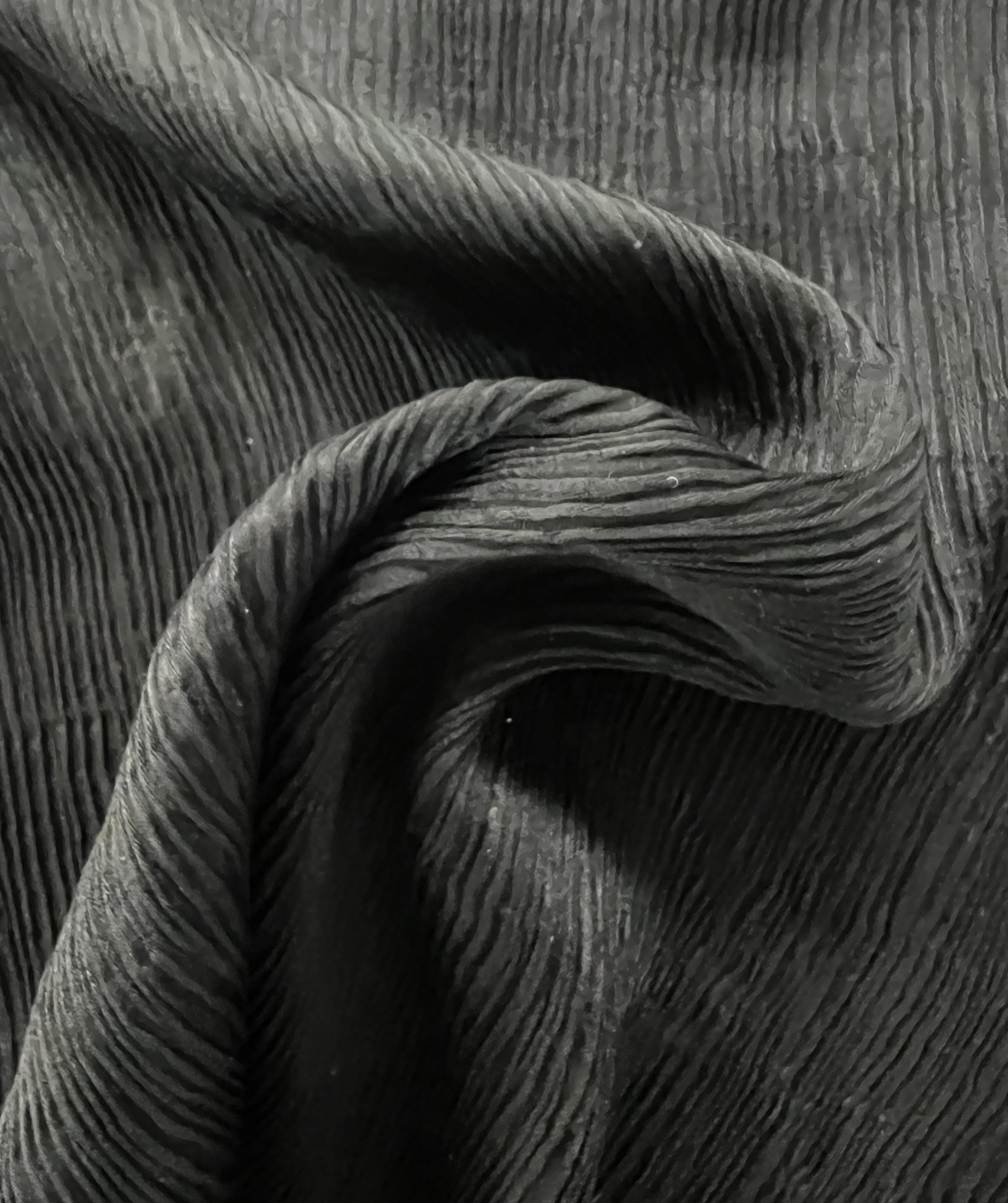 Crinkle Triacetate Cupro Charmeuse in Black