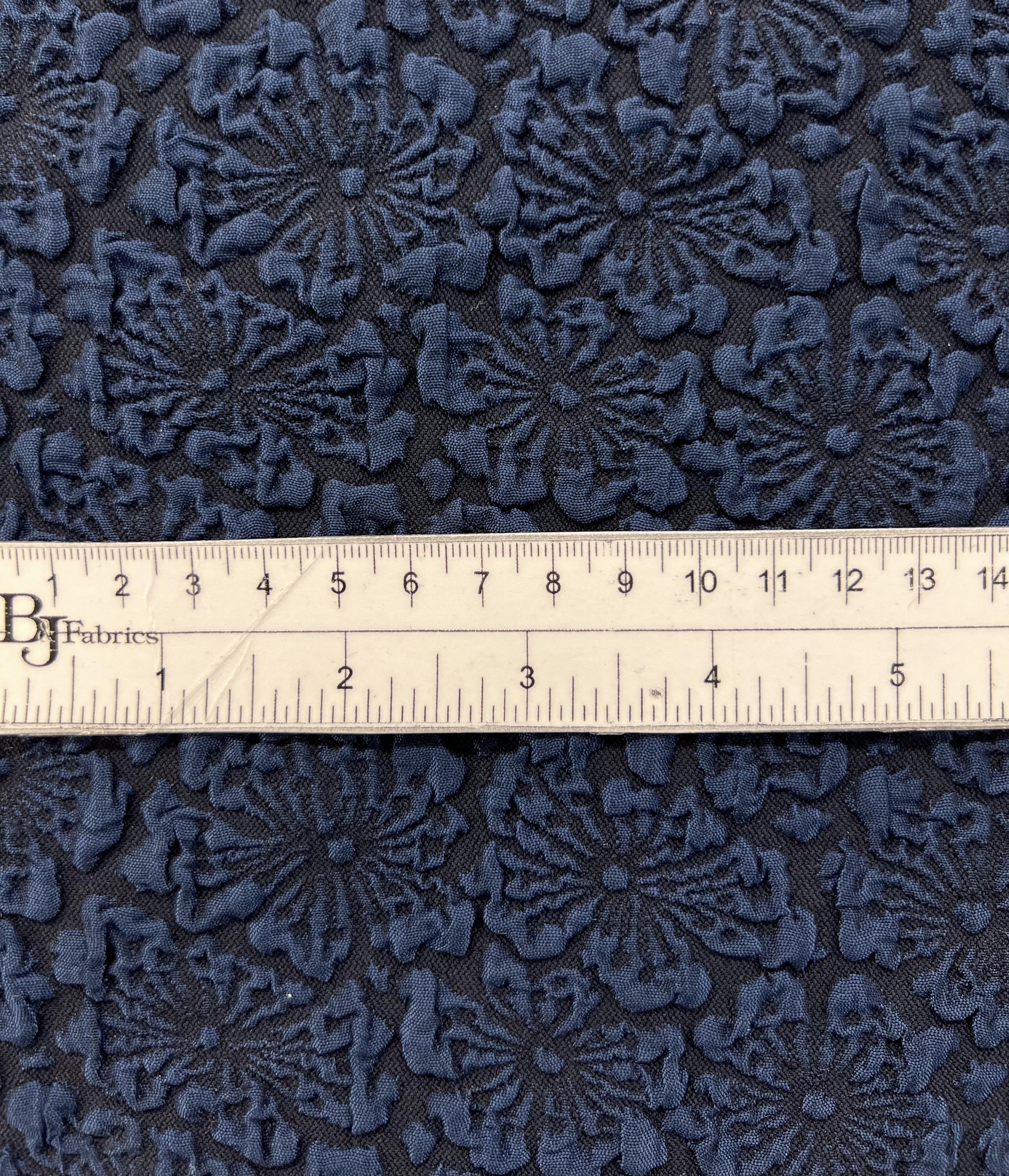 Stretch Mattelassé Brocade in Navy