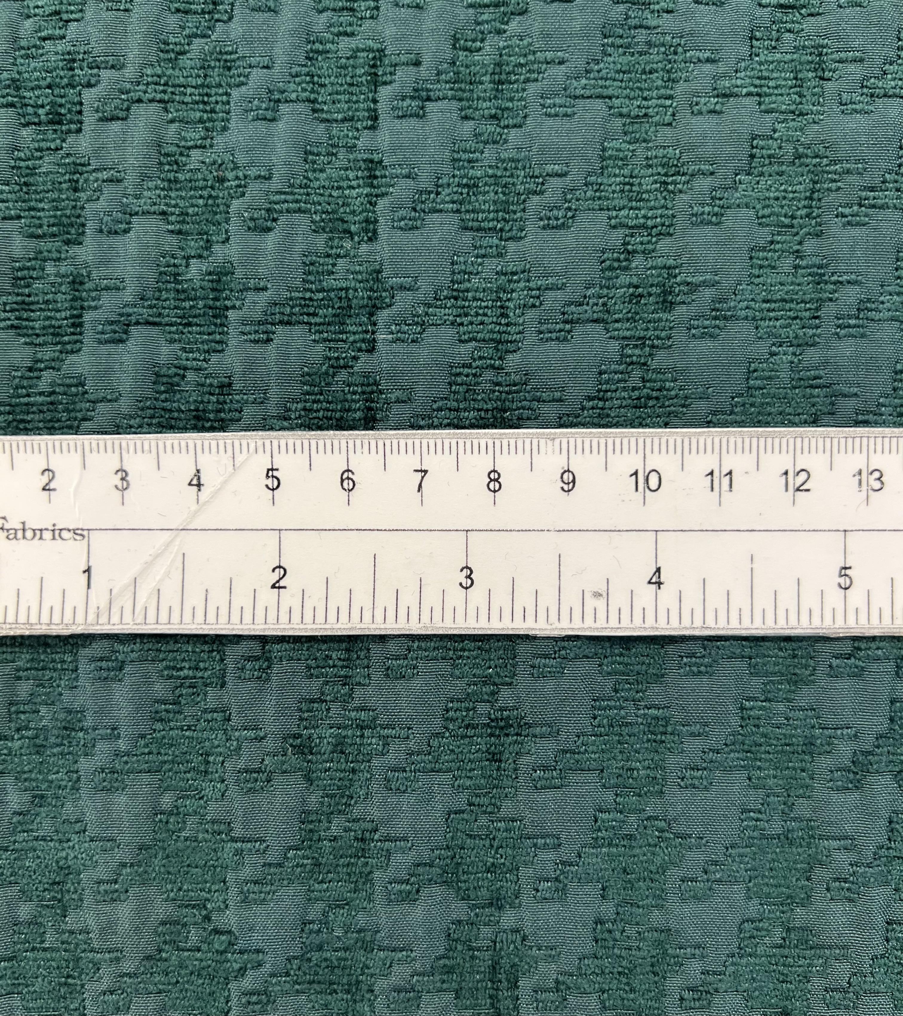 Houndstooth Chenille Brocade in Spruce Green