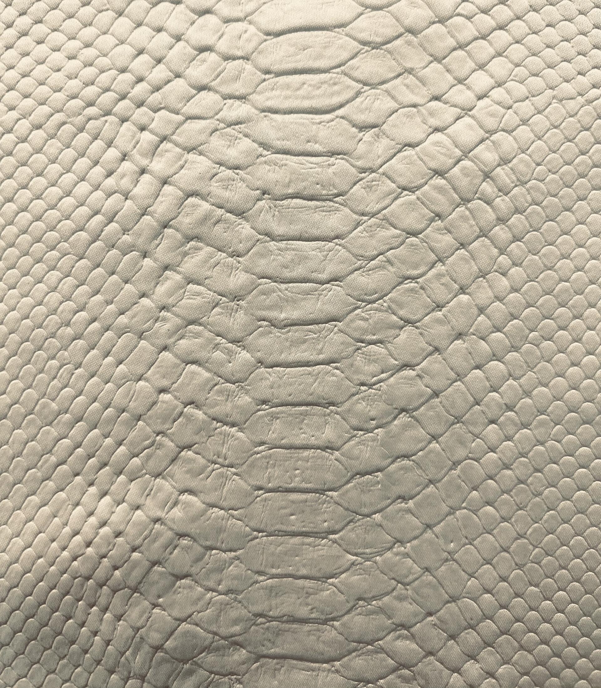 Silk & Nylon Embossed Reptile in Cream