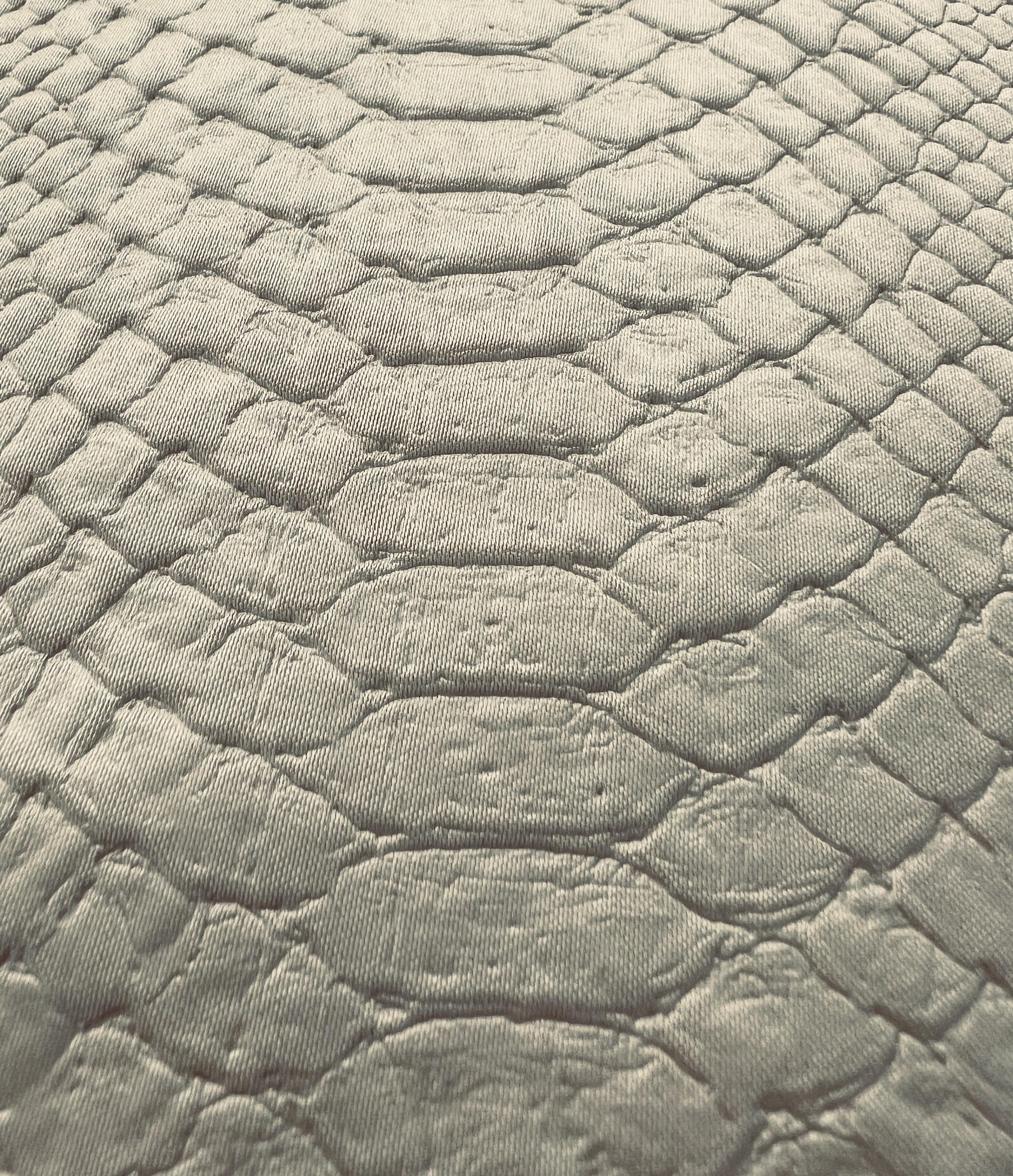 Silk & Nylon Embossed Reptile in Cream