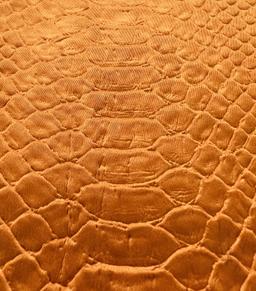 Silk & Nylon Embossed of Reptile in Orange