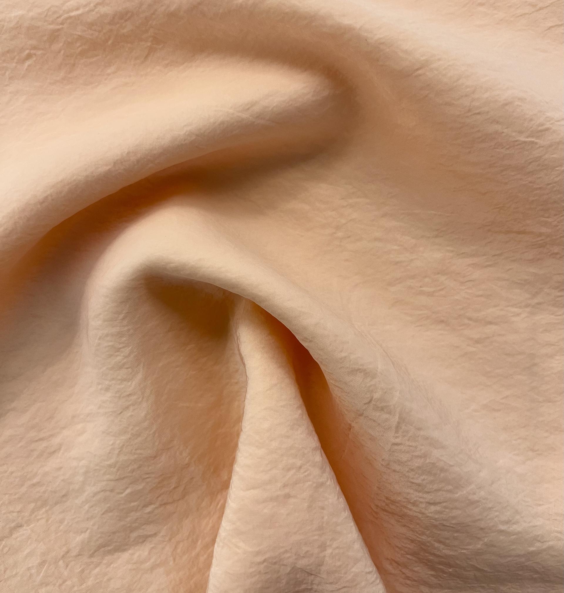 Italian Crinkle Cupro Nylon in Apricot