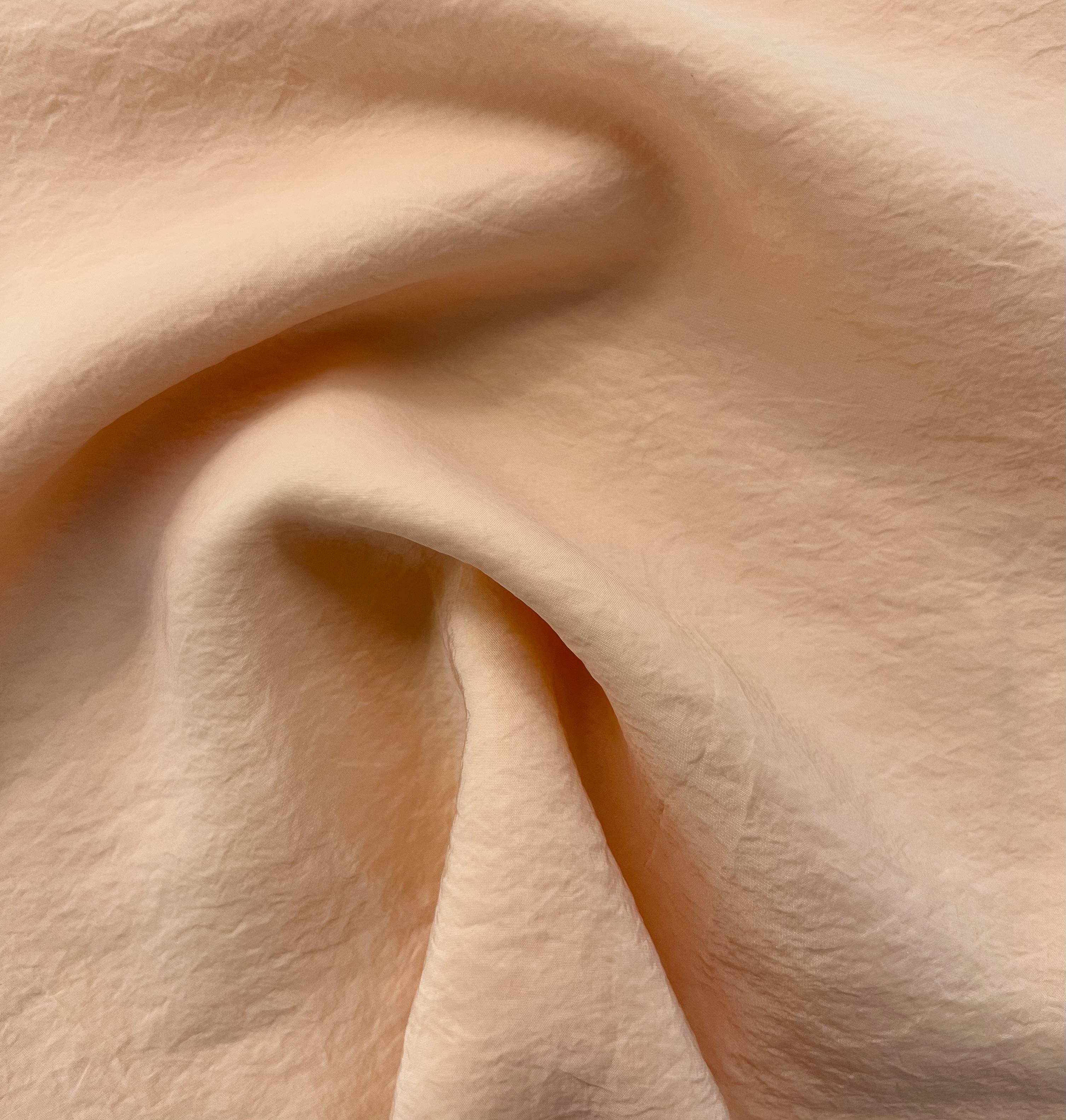 Italian Crinkle Cupro Nylon in Apricot