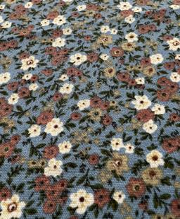 Printed Polyester Challis in Blue