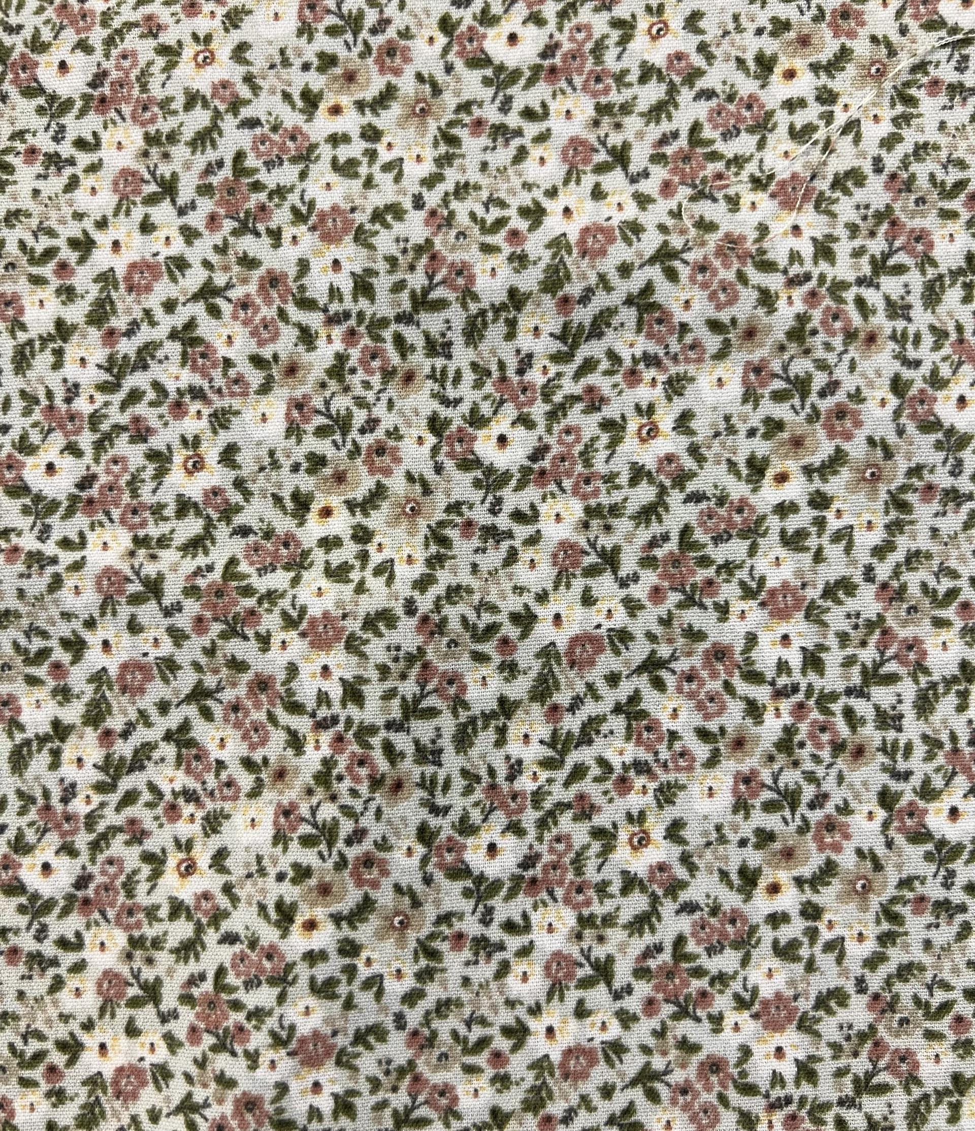 Printed Polyester Challis in Ivory 