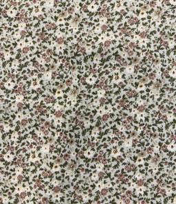 Printed Polyester Challis in Ivory 