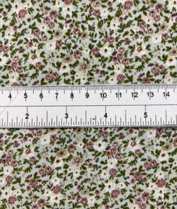 Printed Polyester Challis in Ivory 