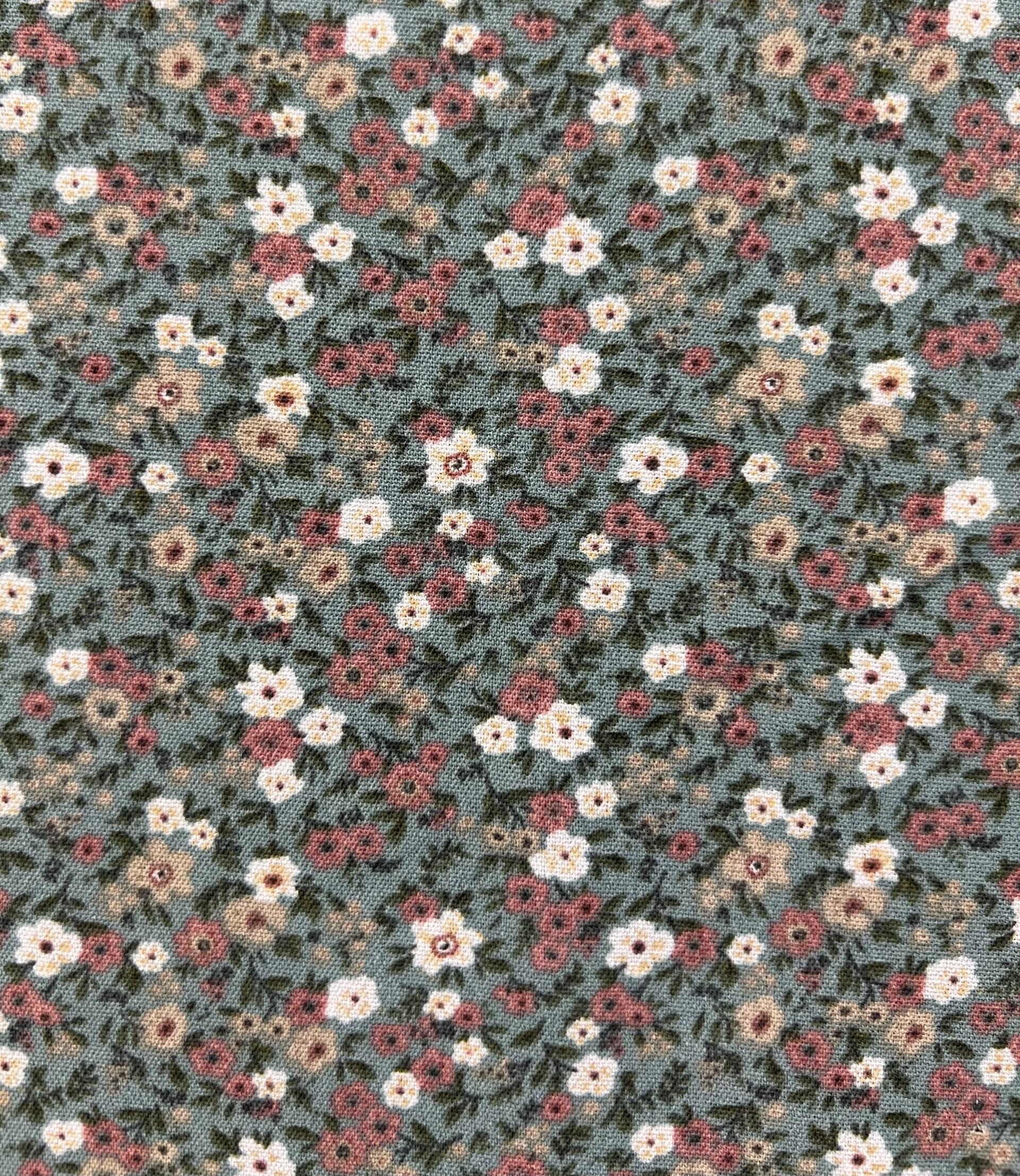 Printed Polyester Challis in Sage 