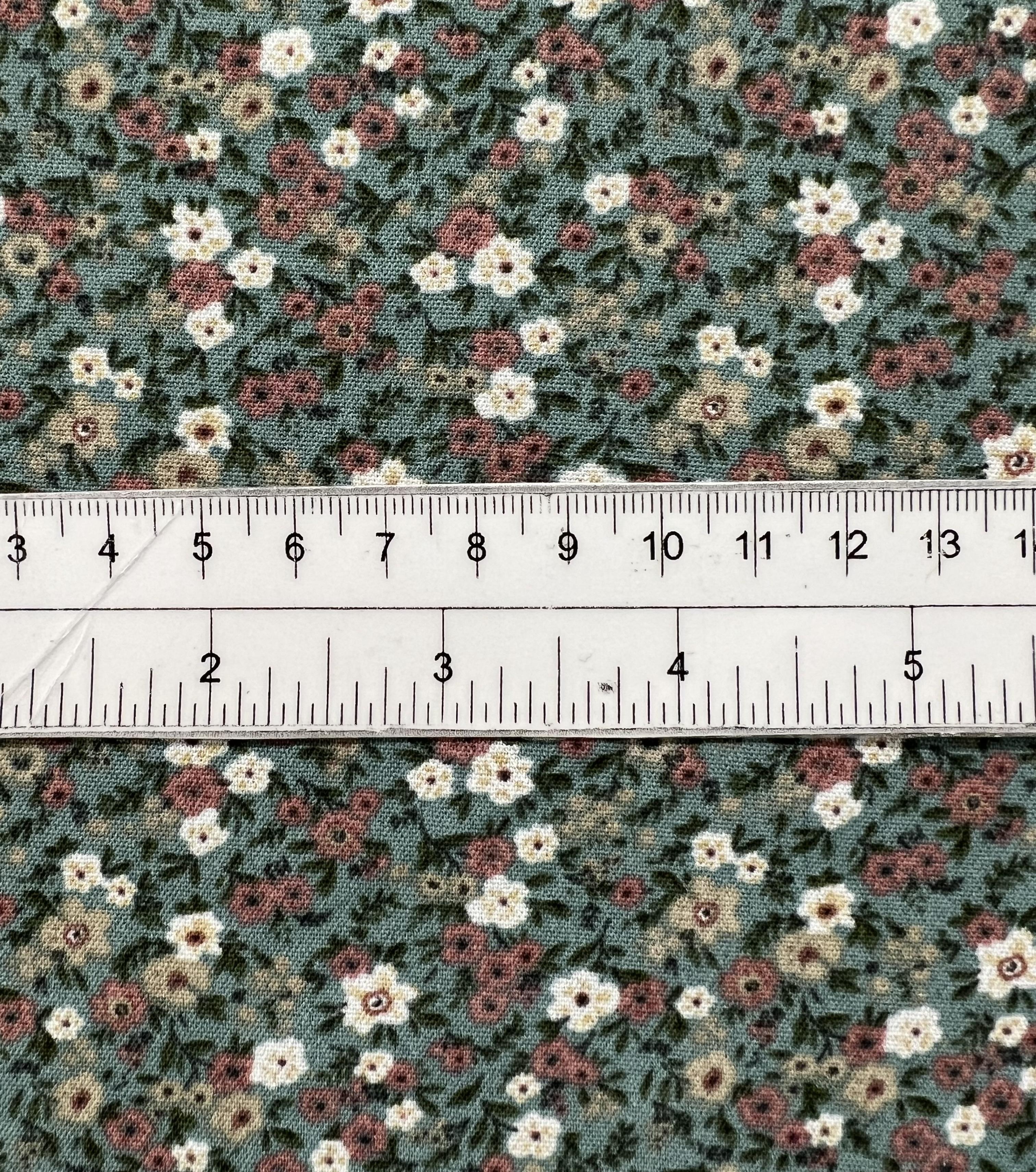 Printed Polyester Challis in Sage 