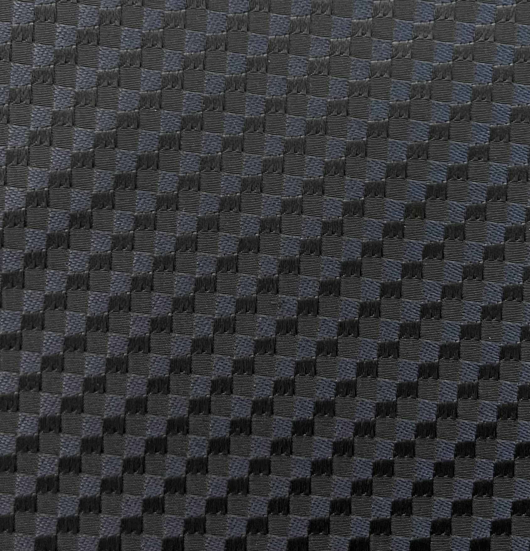 Tone on Tone Geometric Basketweave Brocade in Black & Navy