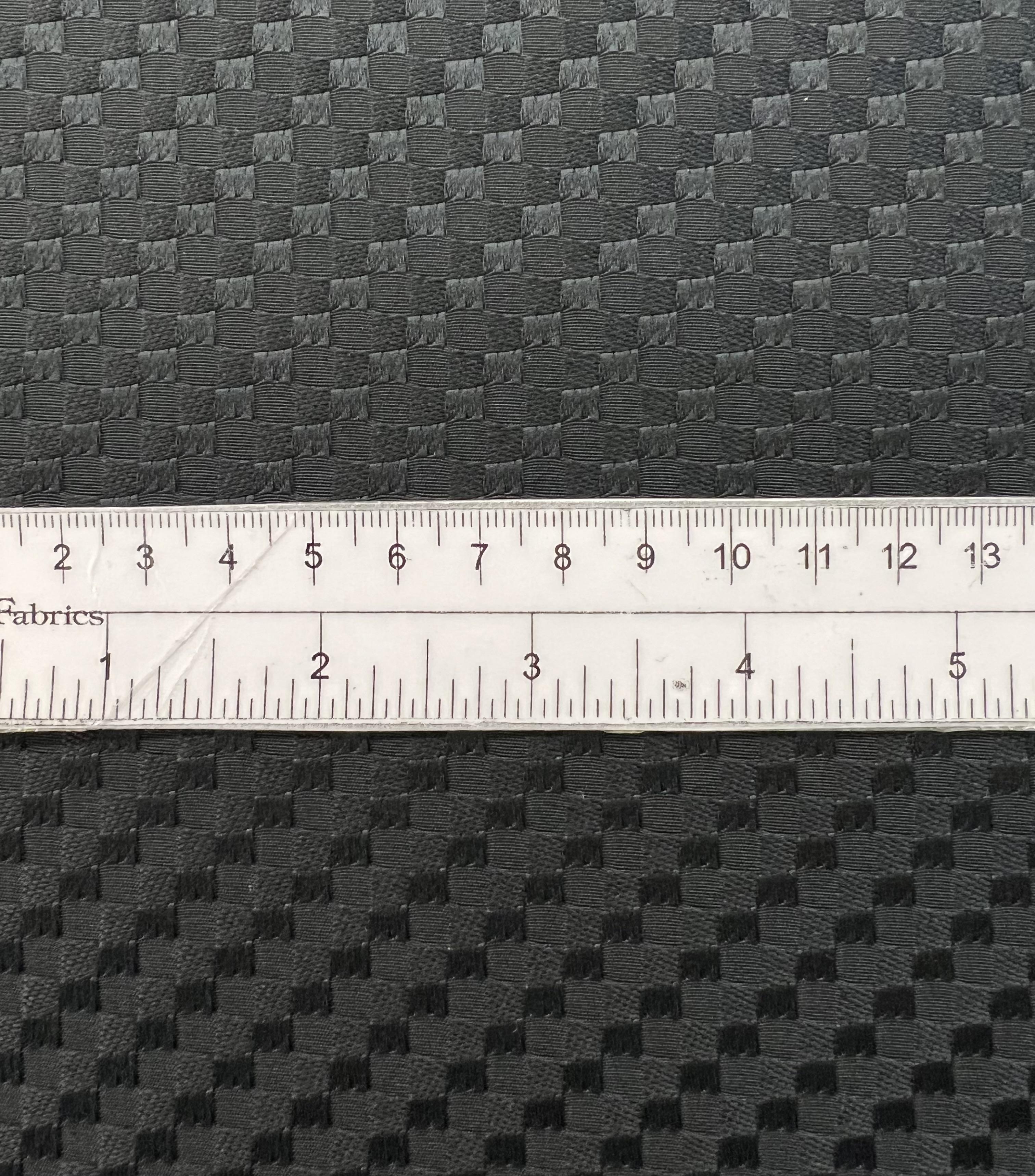 Tone on Tone Geometric Basketweave Brocade in Black