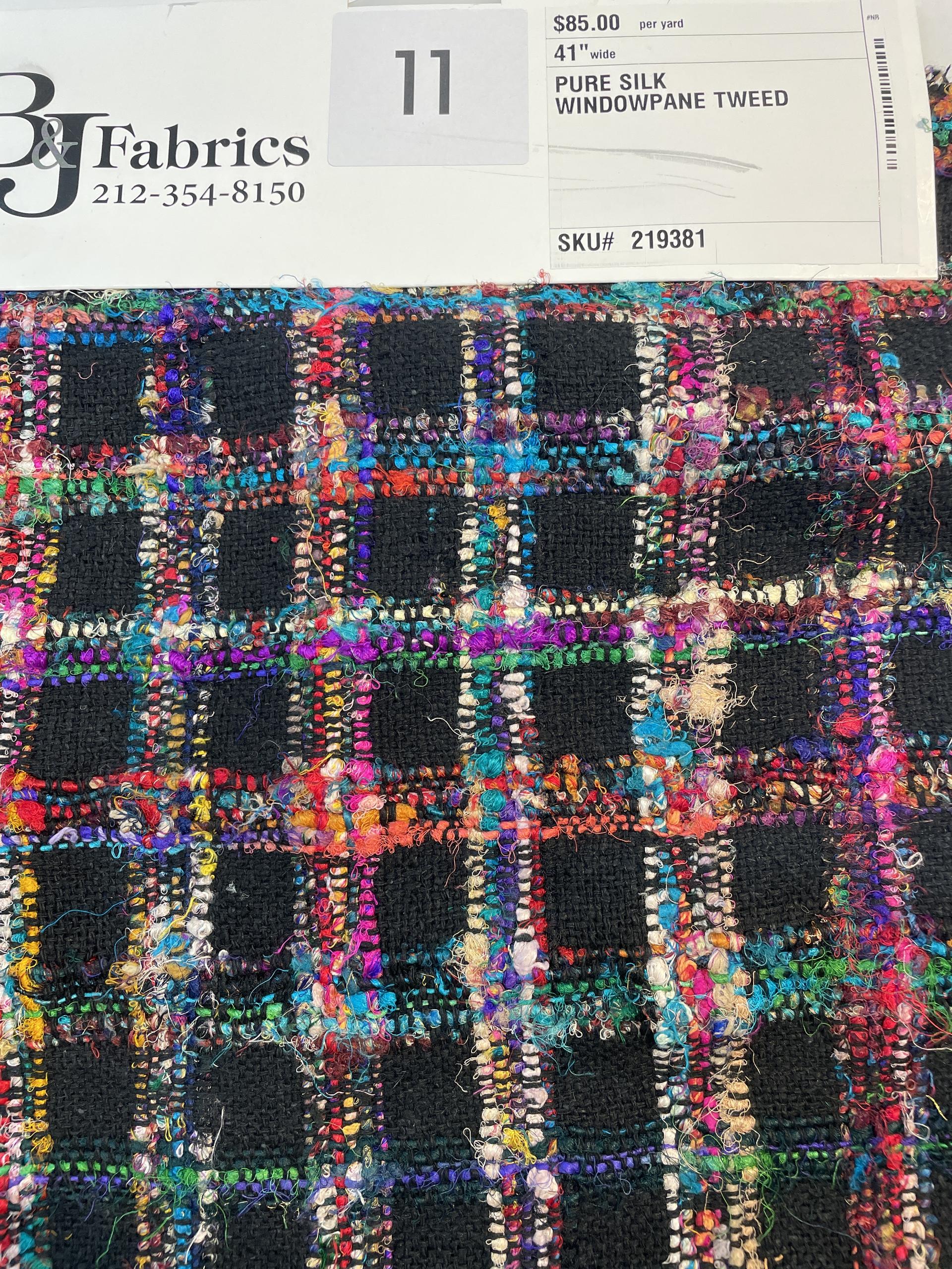 Pure Silk Windowpane Tweed