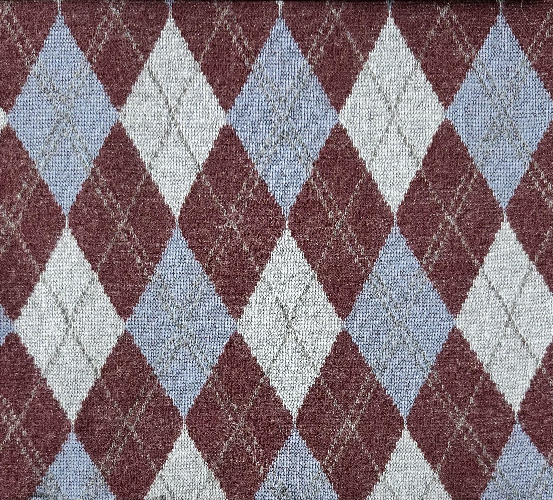 Austrian Wool Argyle Knit in Bordeaux Denim