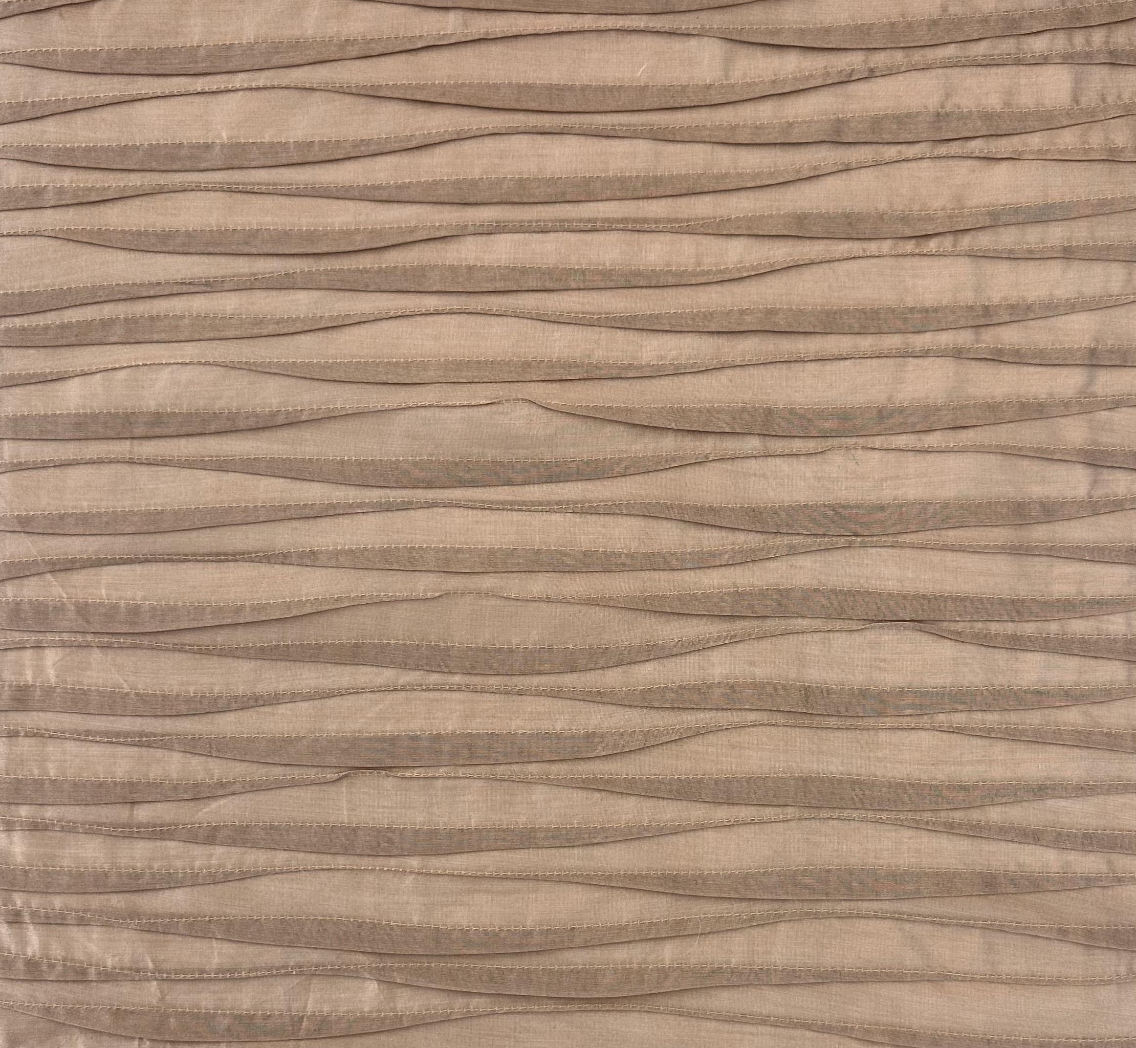 Silk Cotton Novelty Pleated in Taupe
