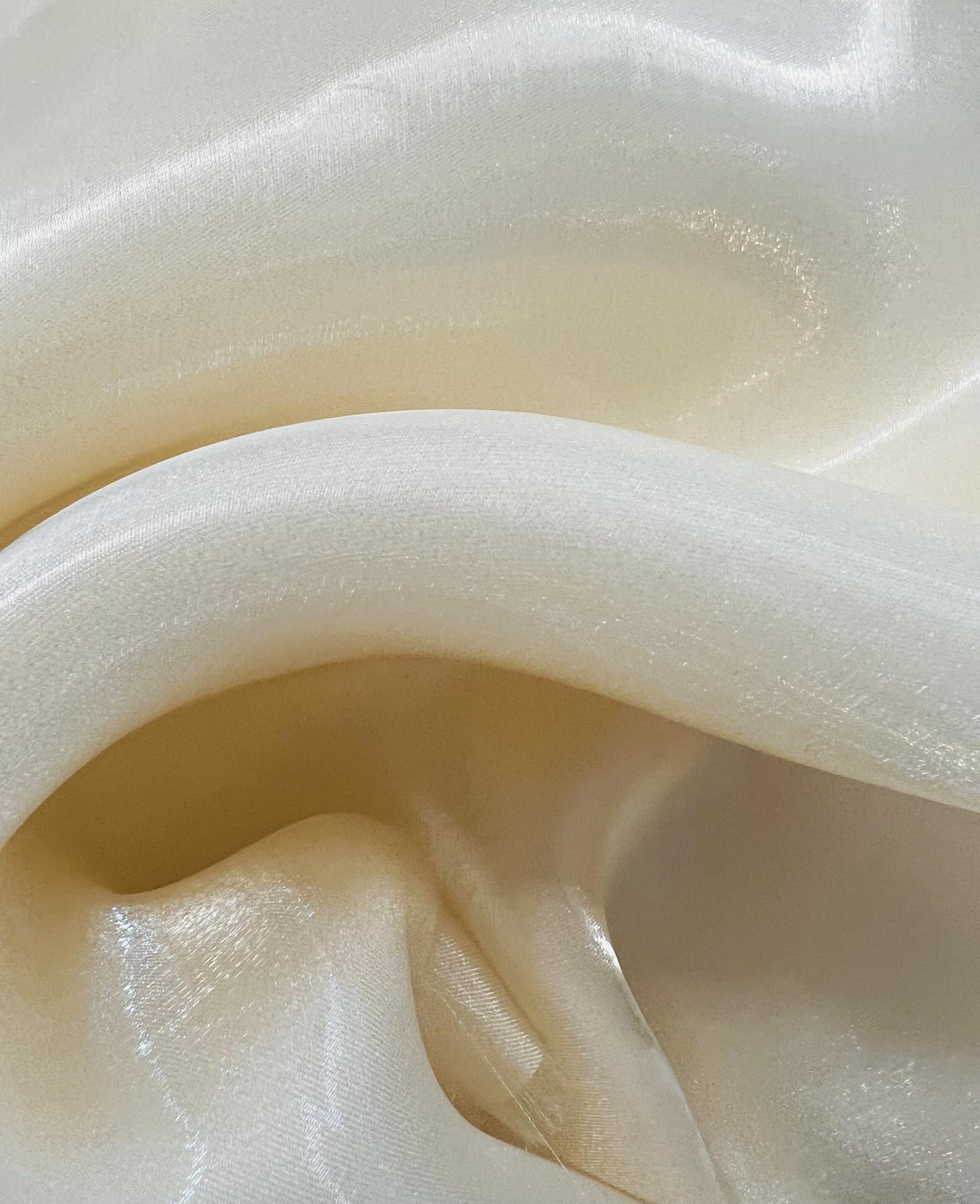 Polyester Liquid Satin Organza in Ivory